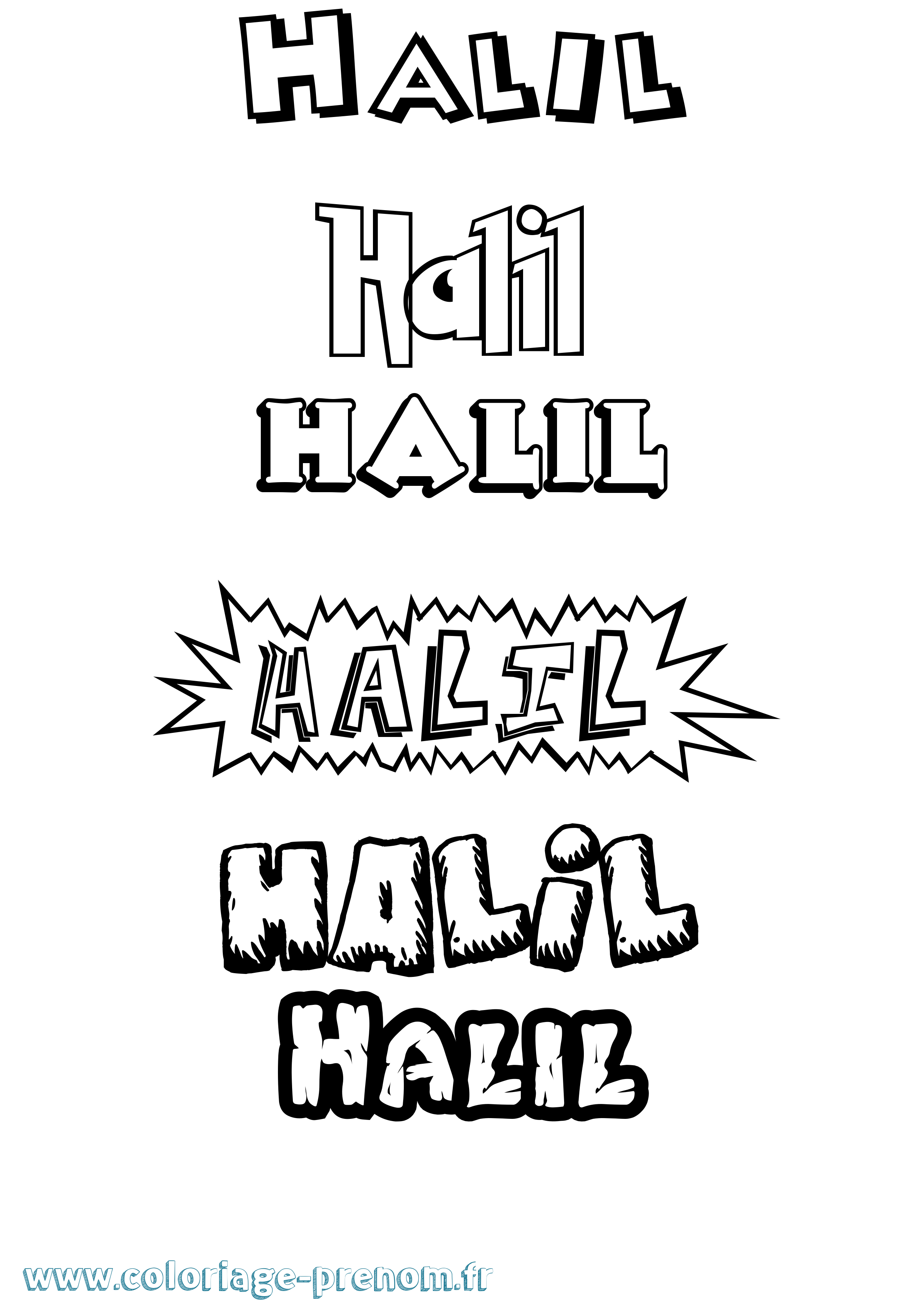 Coloriage prénom Halil Dessin Animé
