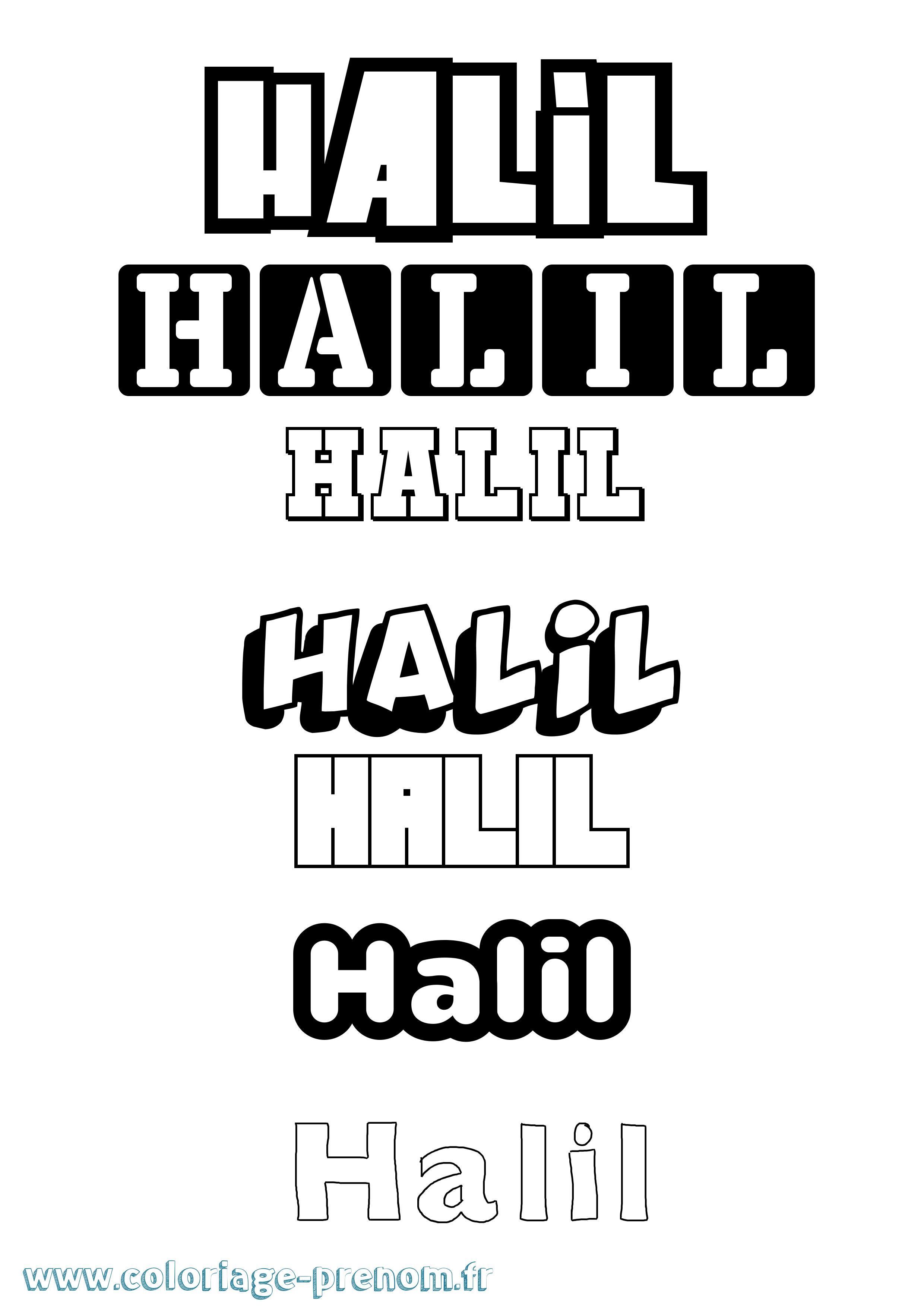 Coloriage prénom Halil Simple