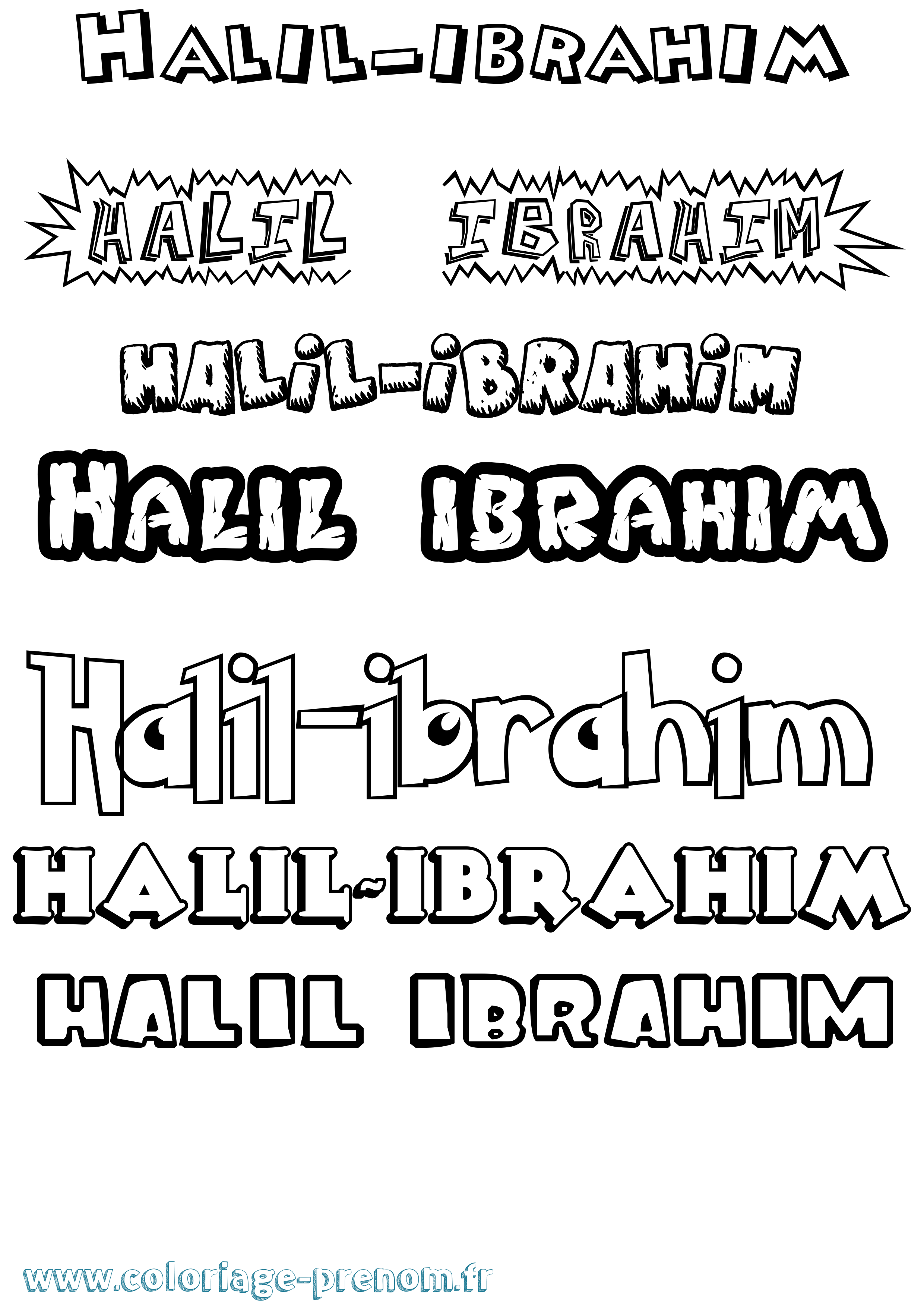 Coloriage prénom Halil-Ibrahim Dessin Animé