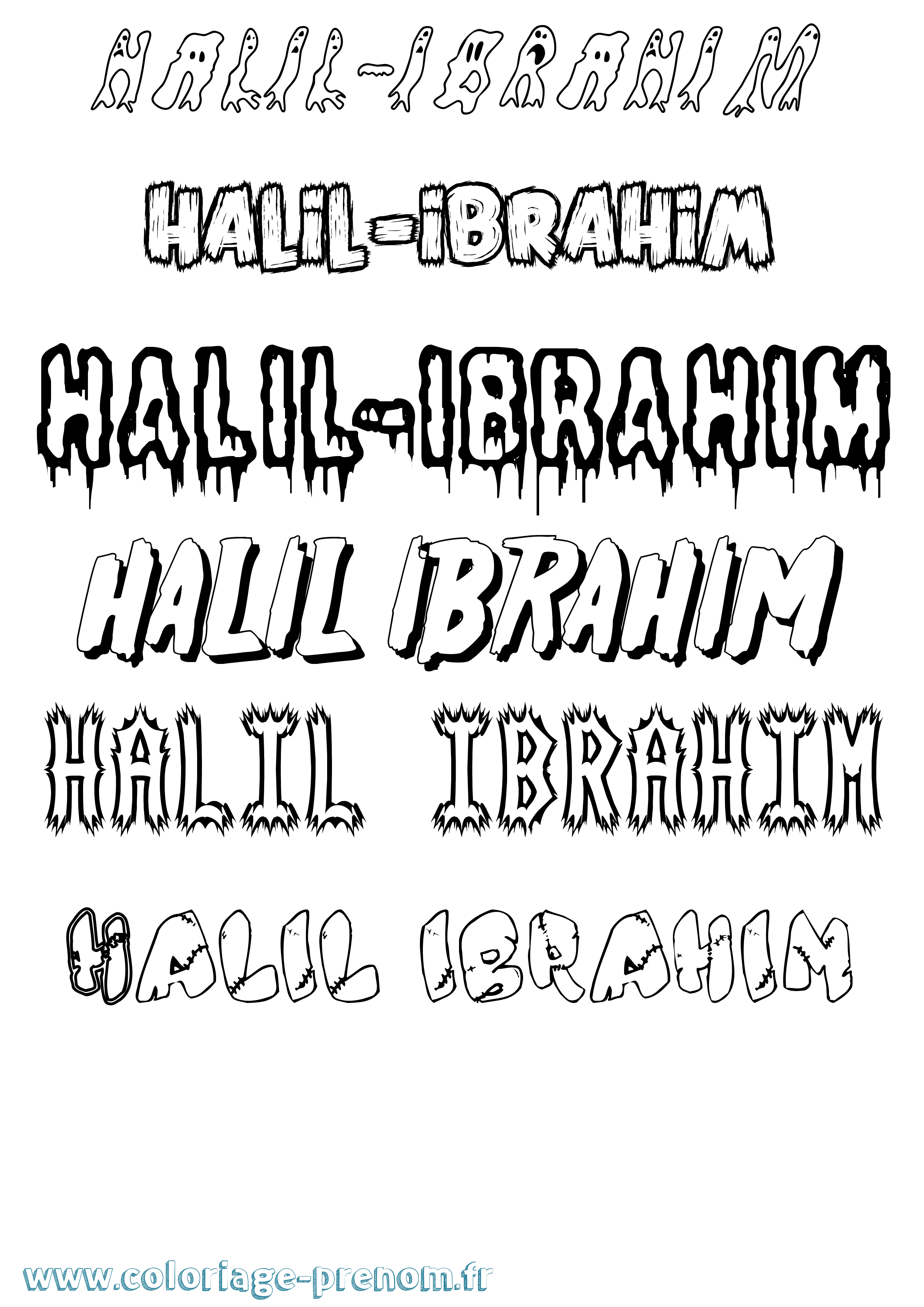 Coloriage prénom Halil-Ibrahim Frisson