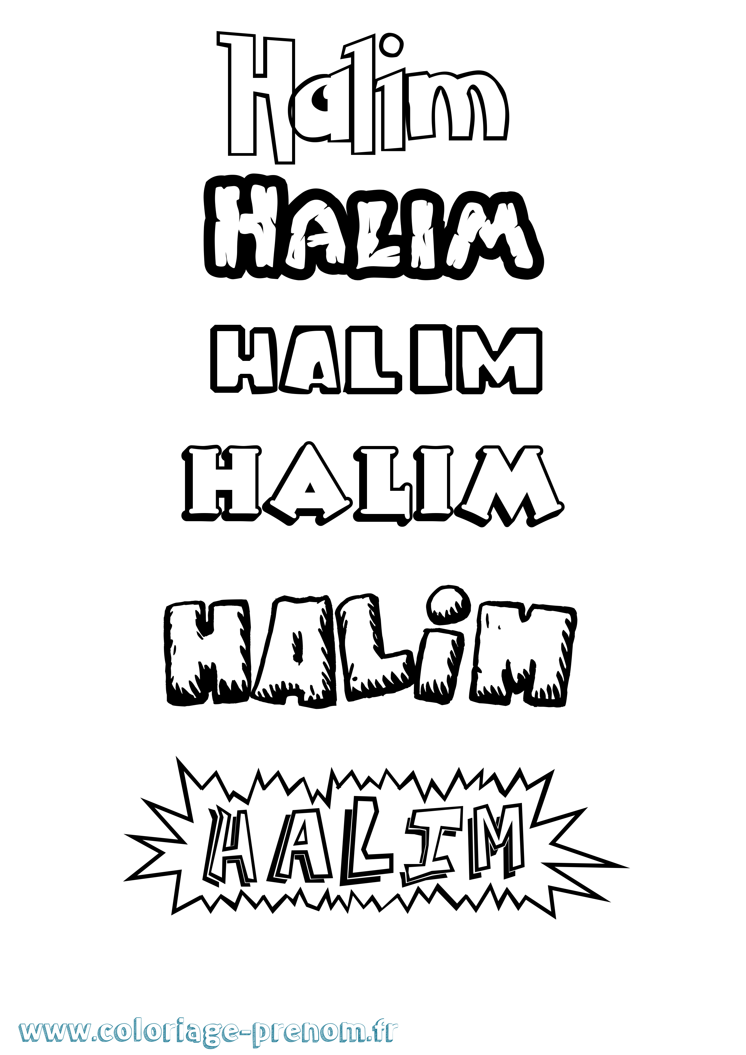 Coloriage prénom Halim Dessin Animé