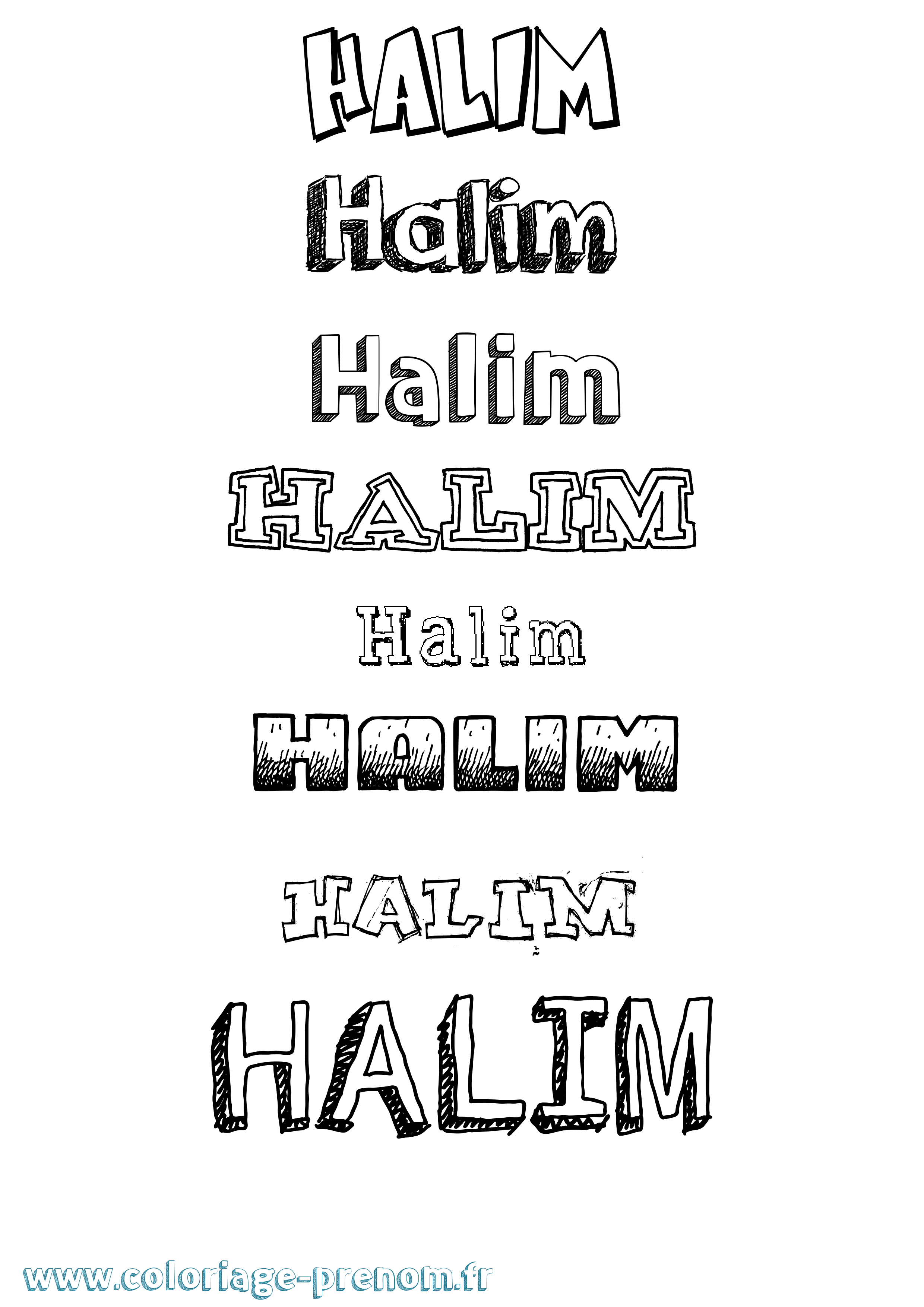 Coloriage prénom Halim Dessiné