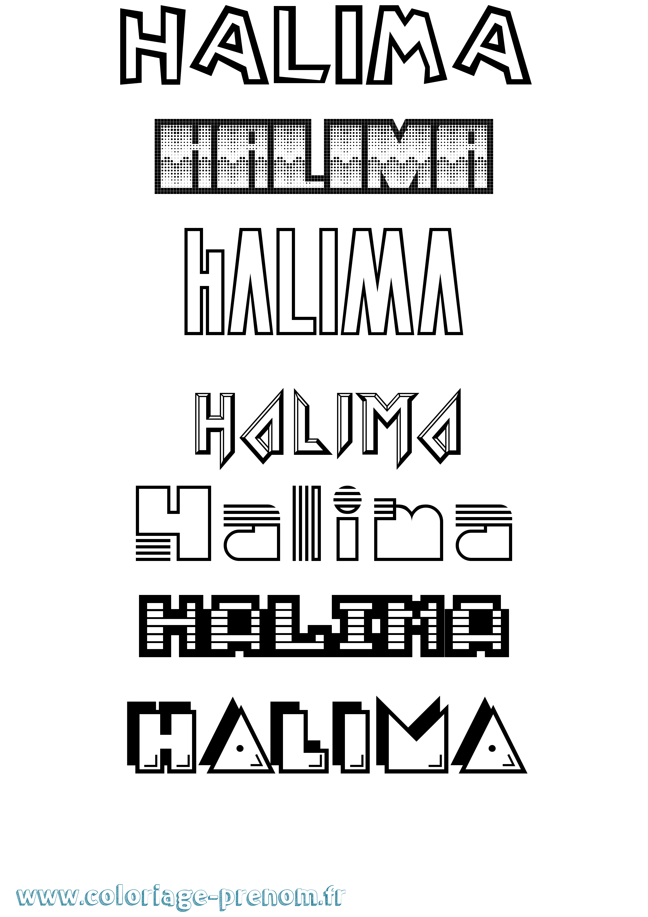 Coloriage prénom Halima