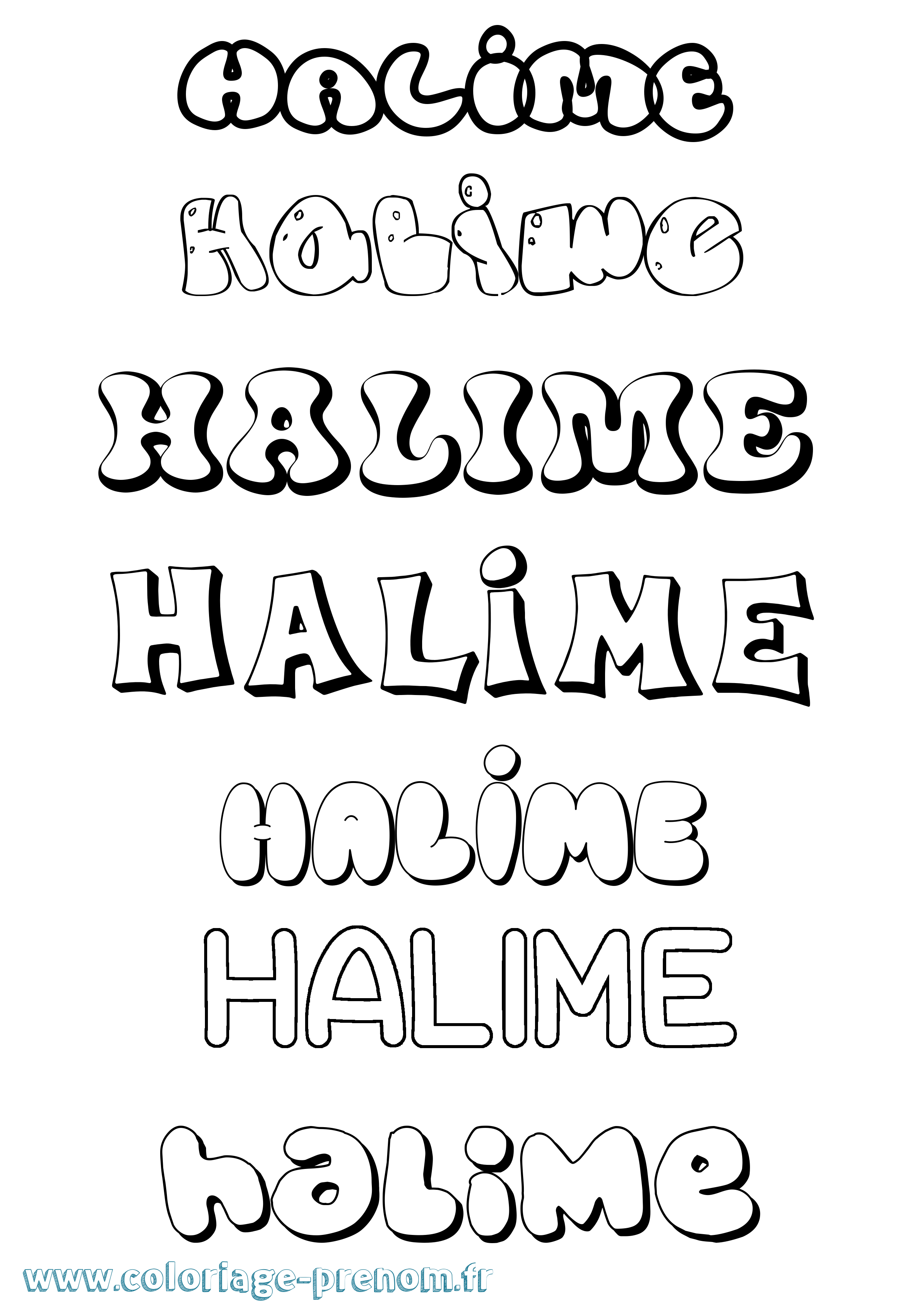 Coloriage Halime Bubble Coloriage prénom Halime Bubble