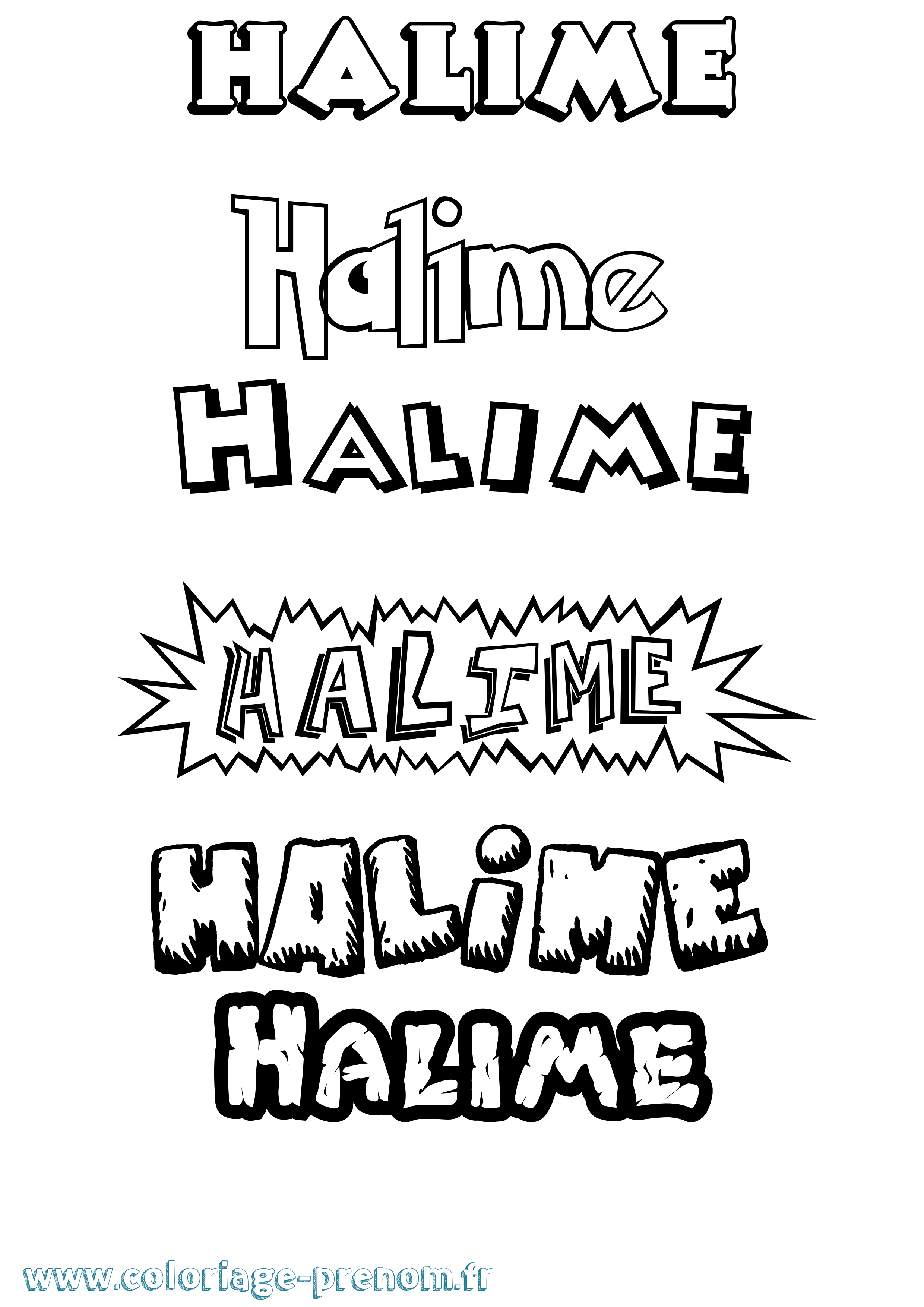 Coloriage Halime Dessin Animé Coloriage prénom Halime Dessin Animé