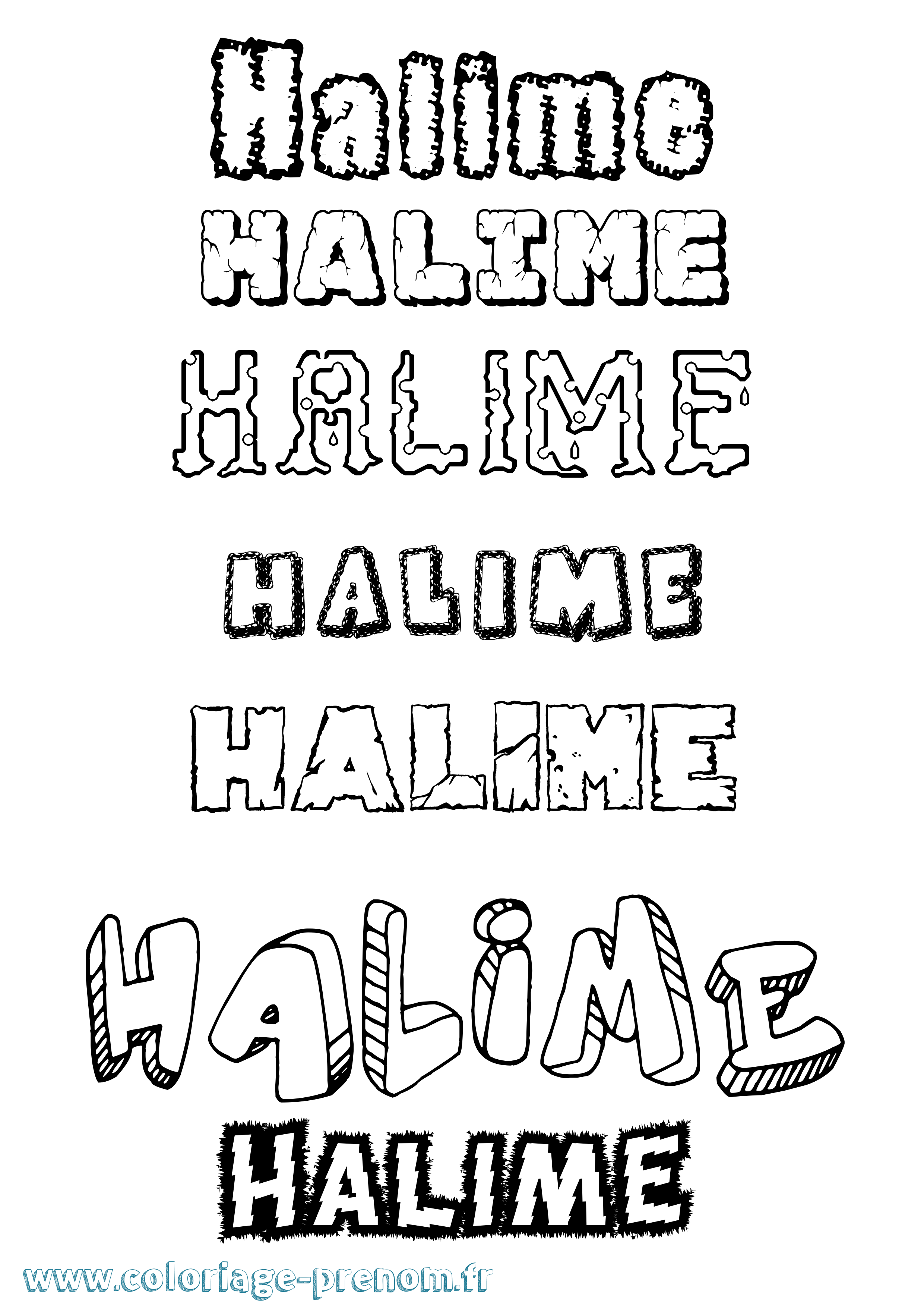 Coloriage Halime Destructuré Coloriage prénom Halime Destructuré