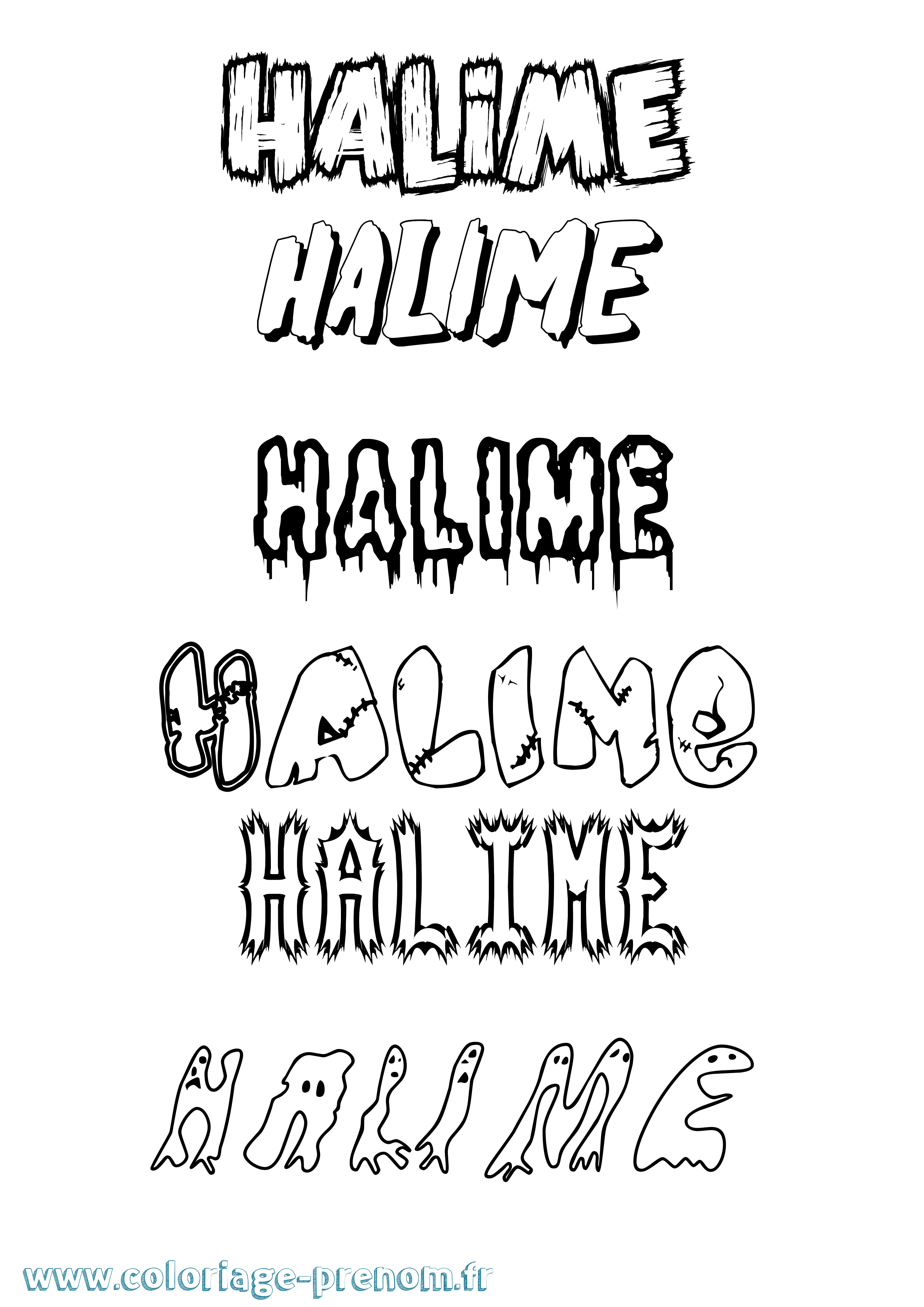 Coloriage Halime Frisson Coloriage prénom Halime Frisson