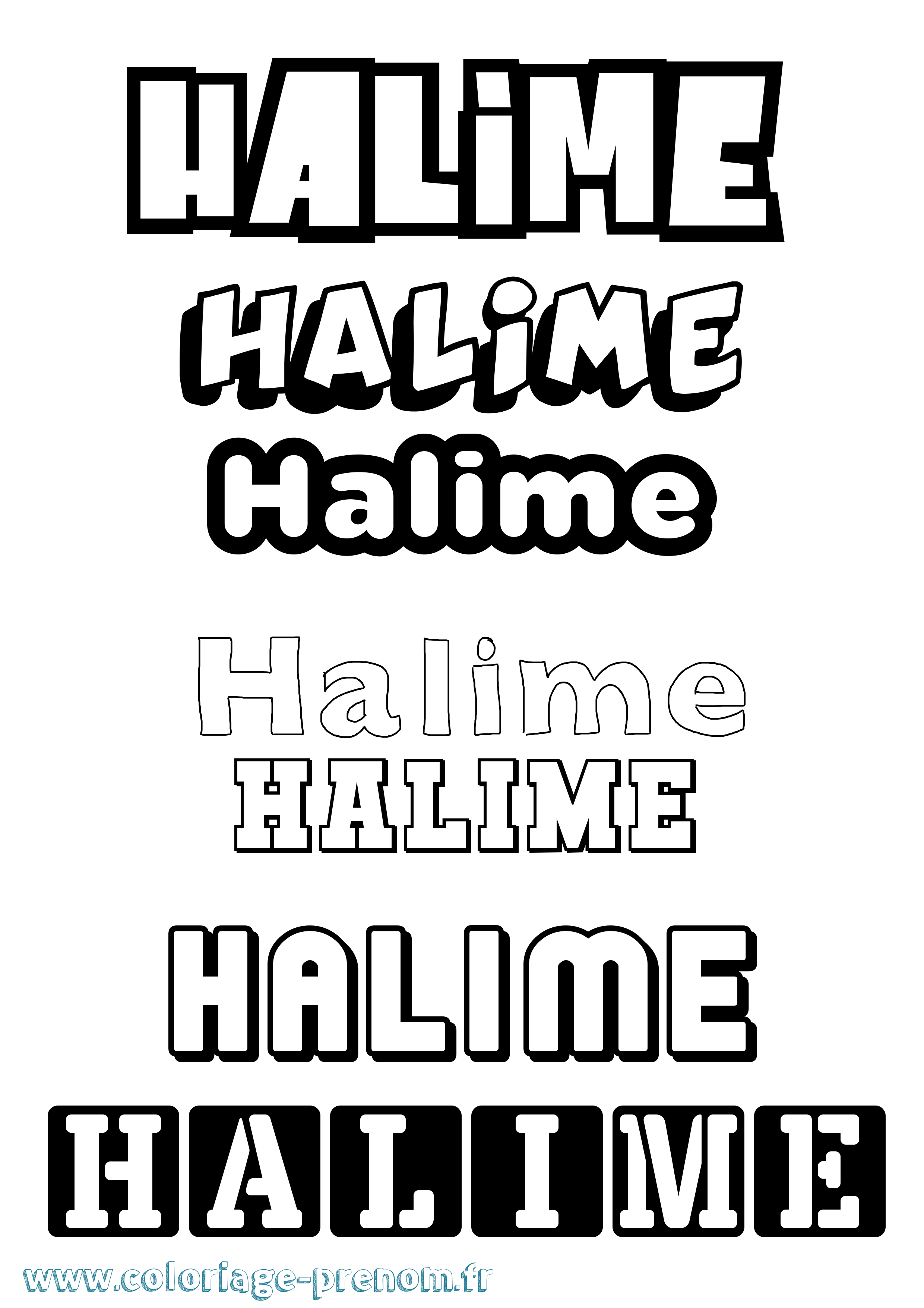 Coloriage prénom Halime Simple