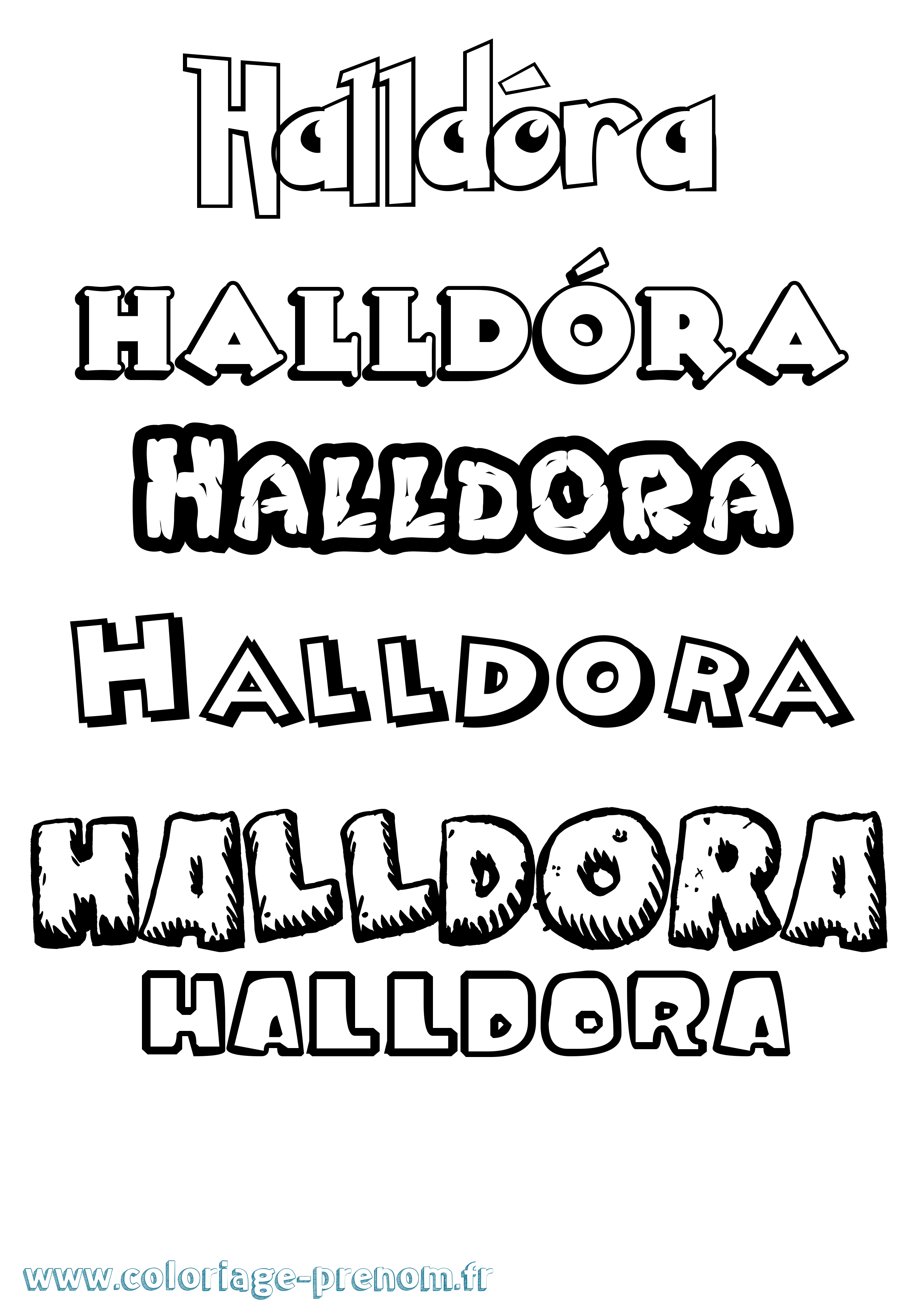 Coloriage Halldóra Dessin Animé Coloriage prénom Halldóra Dessin Animé