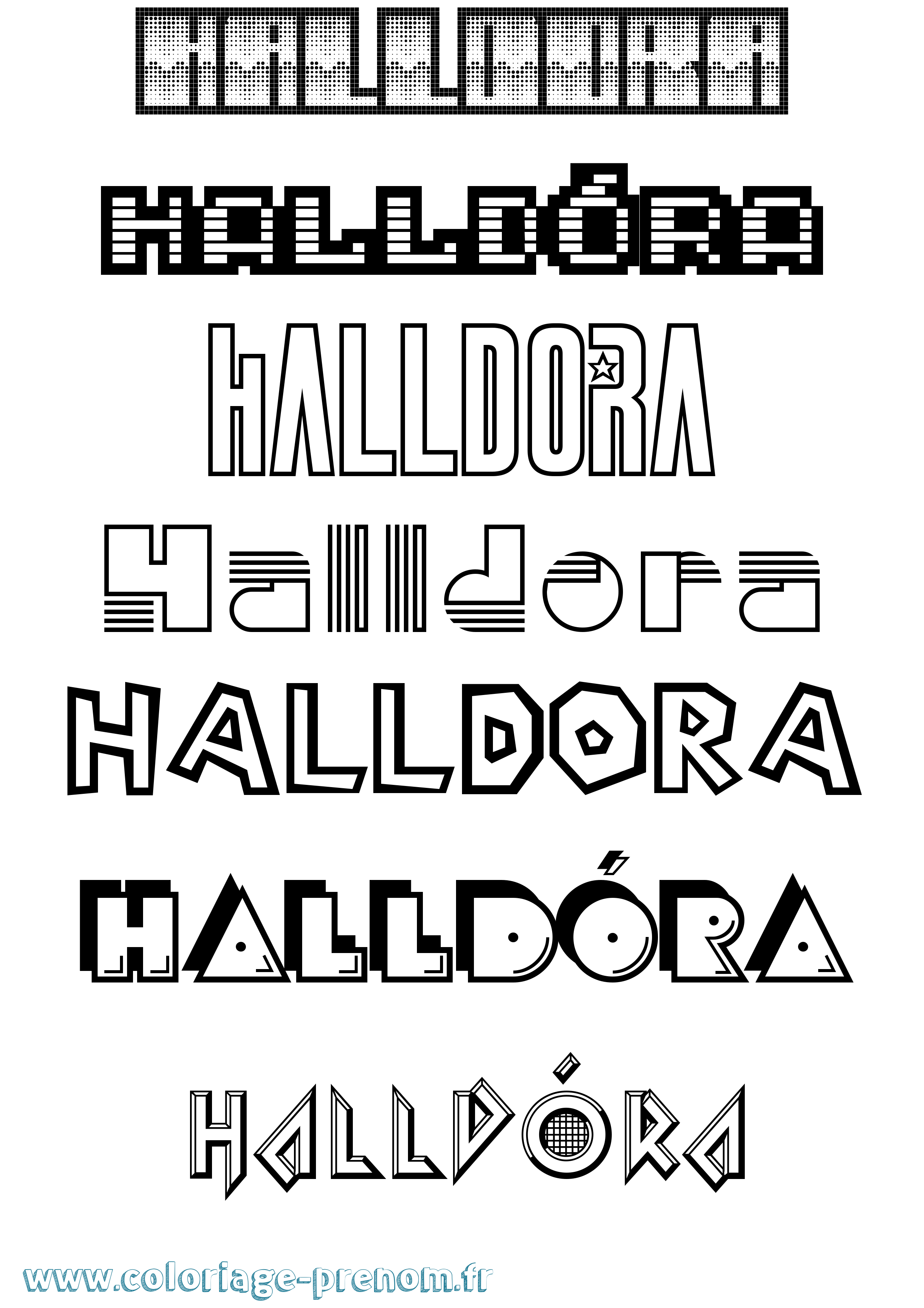 Coloriage Halldóra Jeux Vidéos Coloriage prénom Halldóra Jeux Vidéos