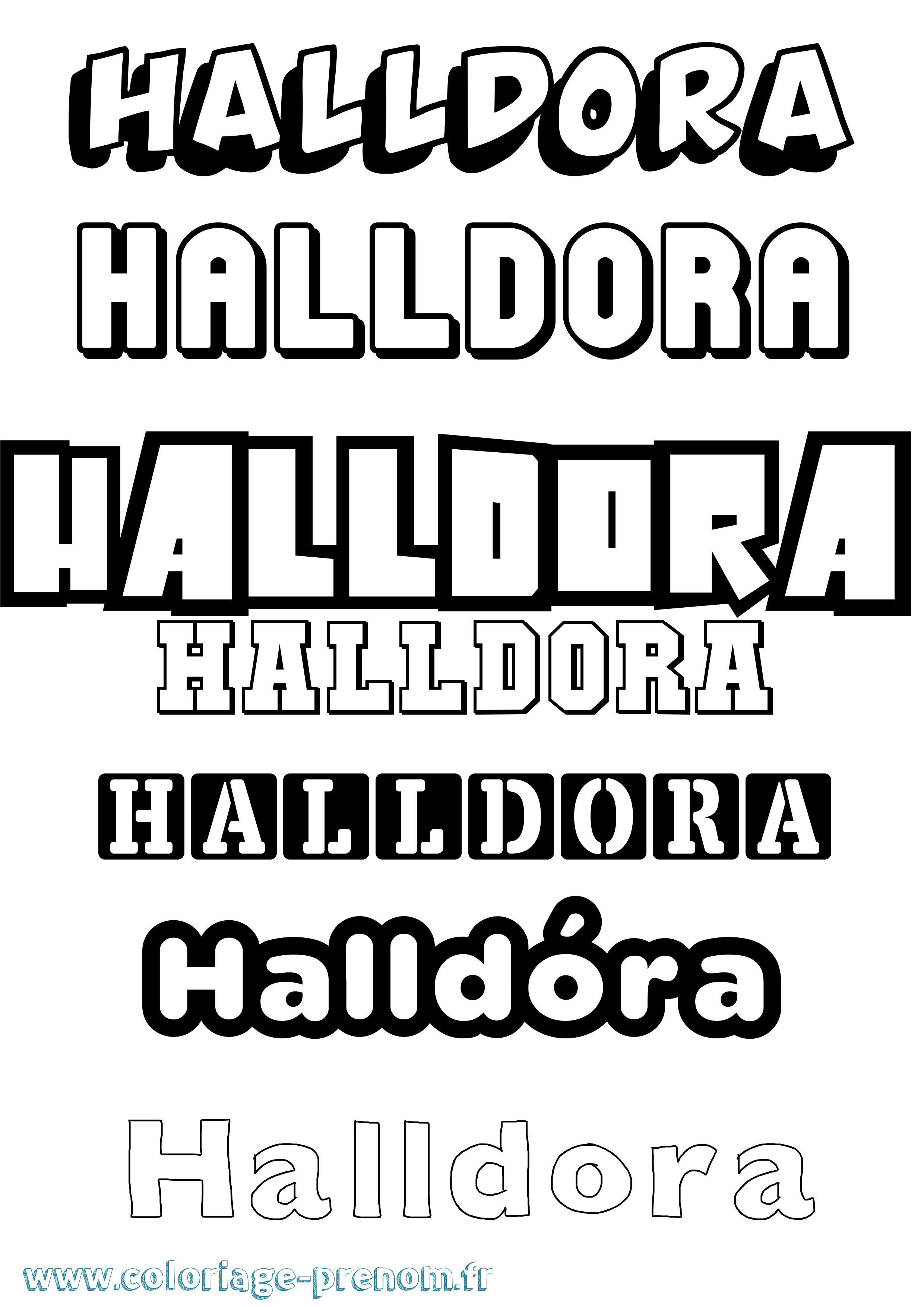 Coloriage prénom Halldóra Simple
