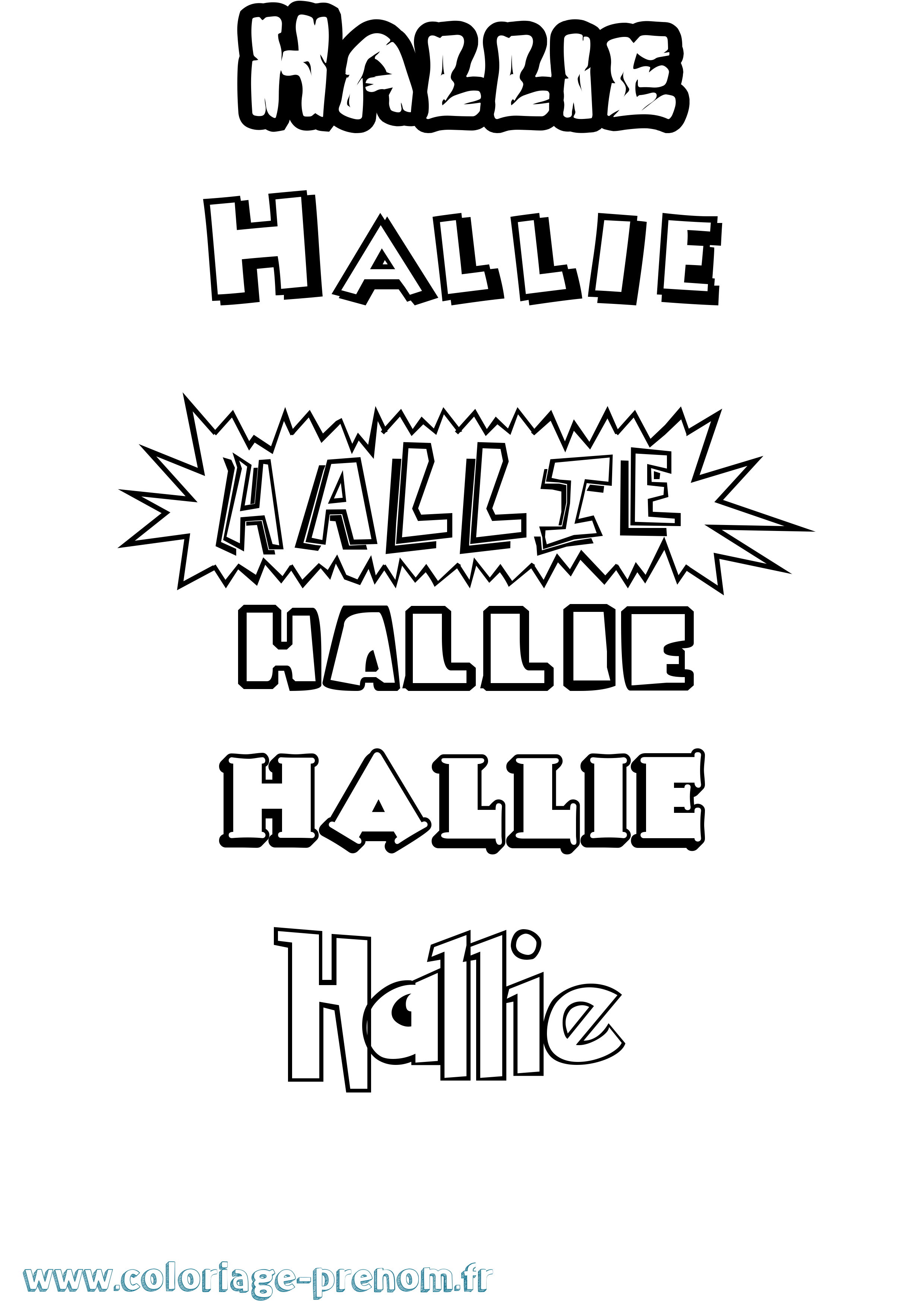 Coloriage prénom Hallie Dessin Animé