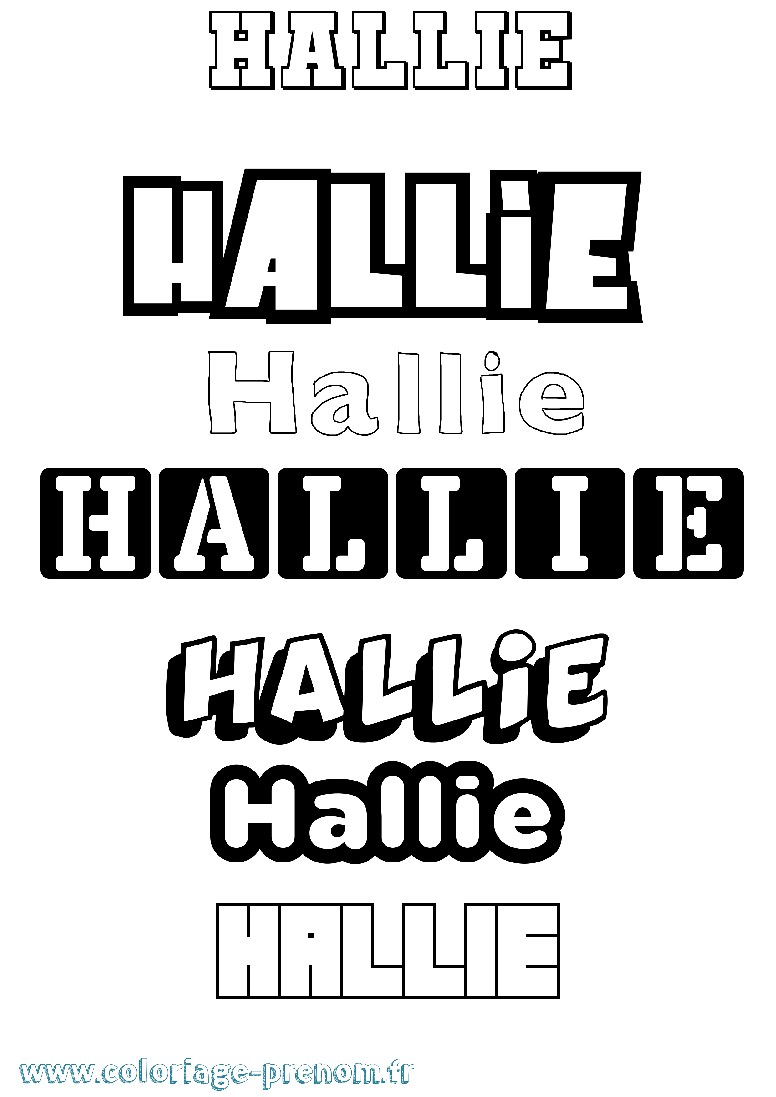 Coloriage prénom Hallie Simple