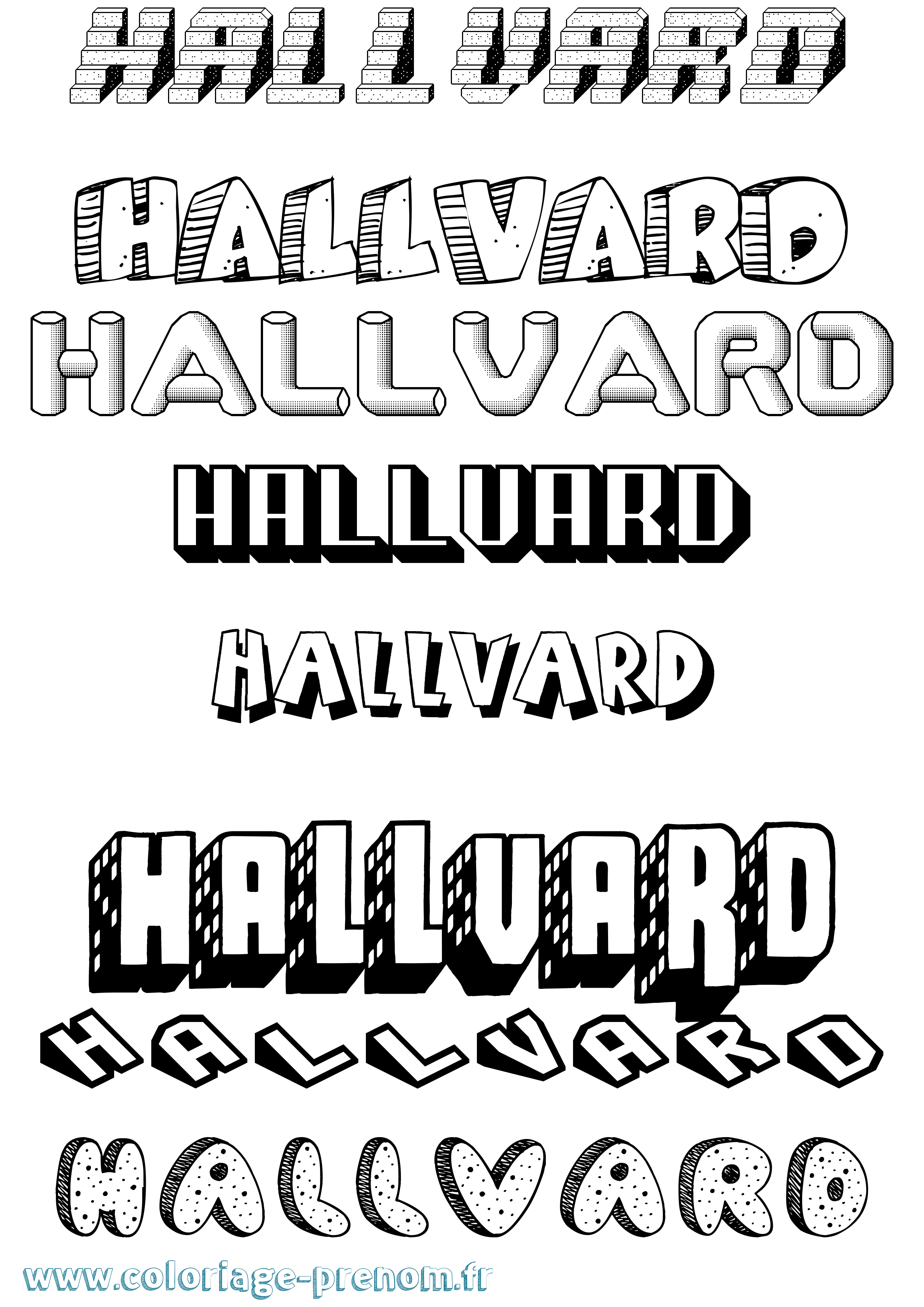 Coloriage prénom Hallvard Effet 3D