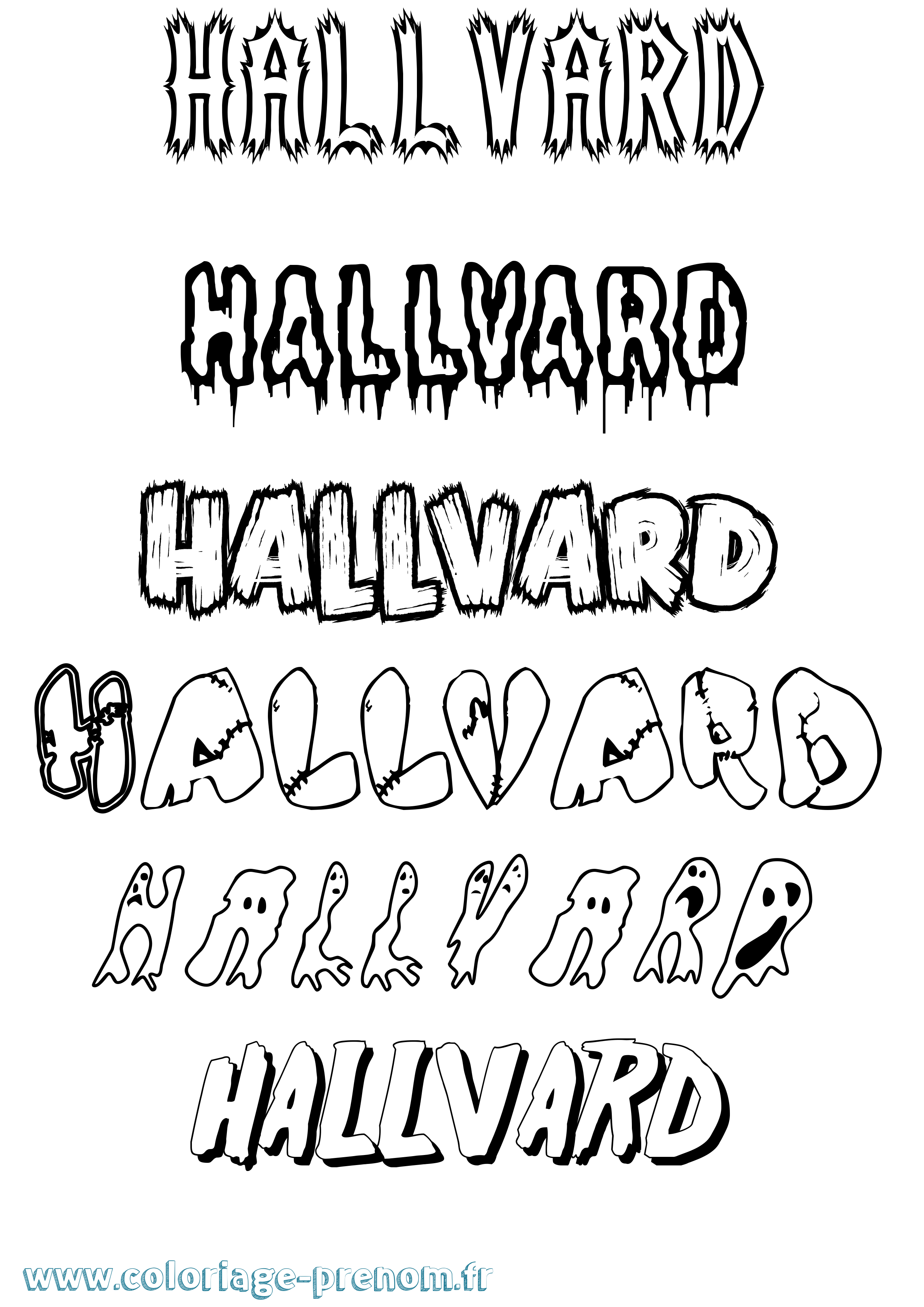 Coloriage prénom Hallvard Frisson