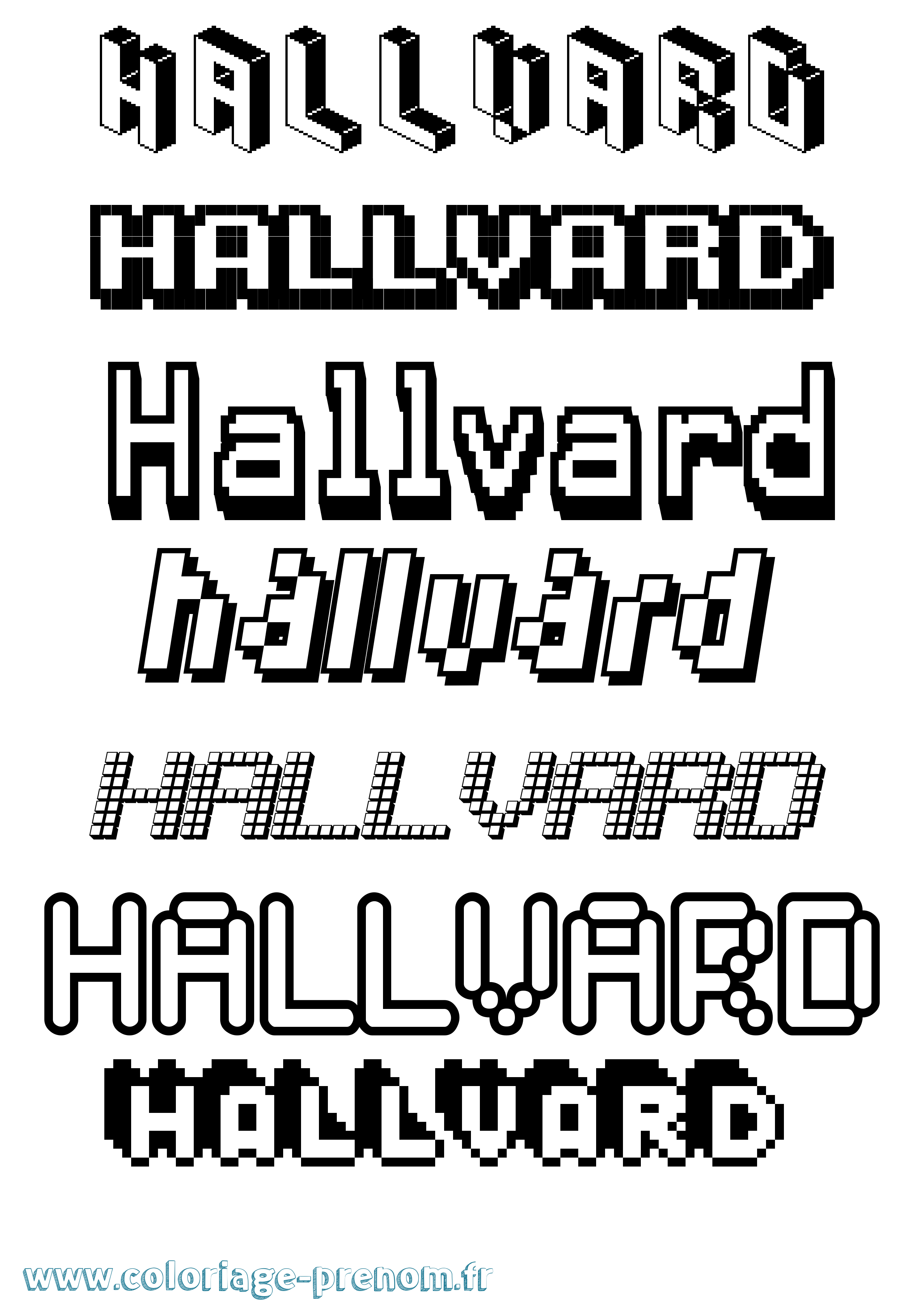Coloriage prénom Hallvard Pixel