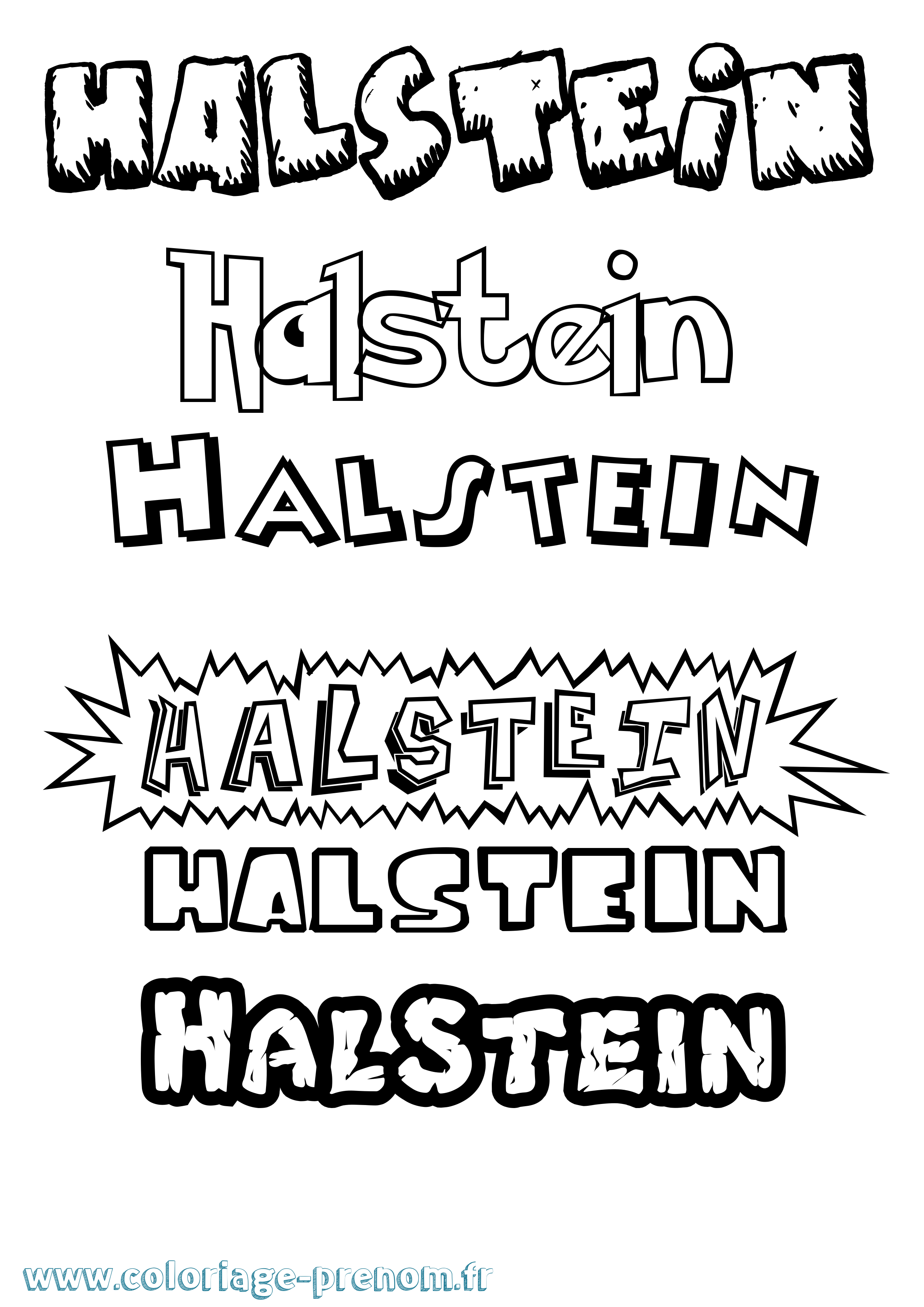 Coloriage prénom Halstein Dessin Animé