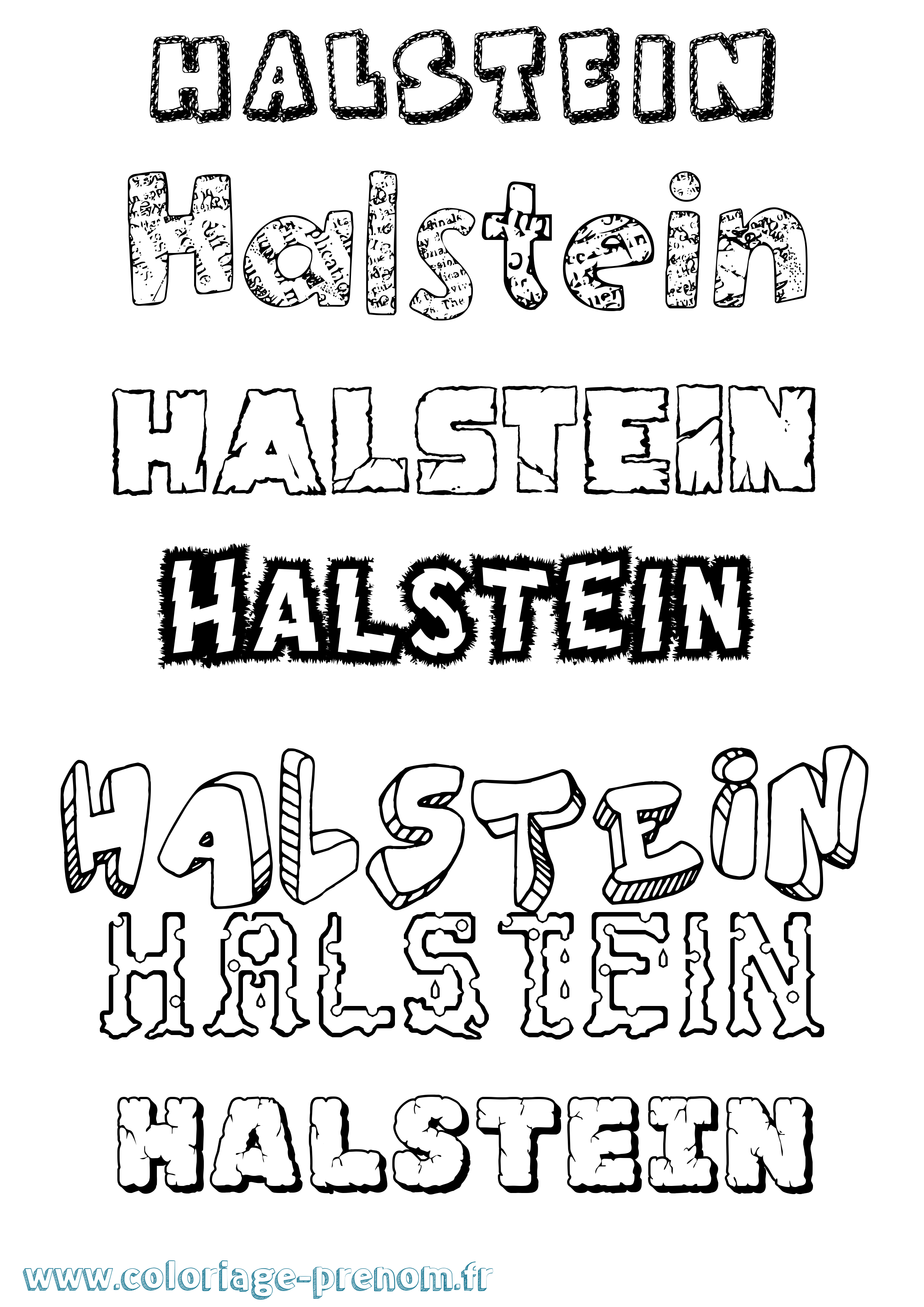 Coloriage Halstein Destructuré Coloriage prénom Halstein Destructuré