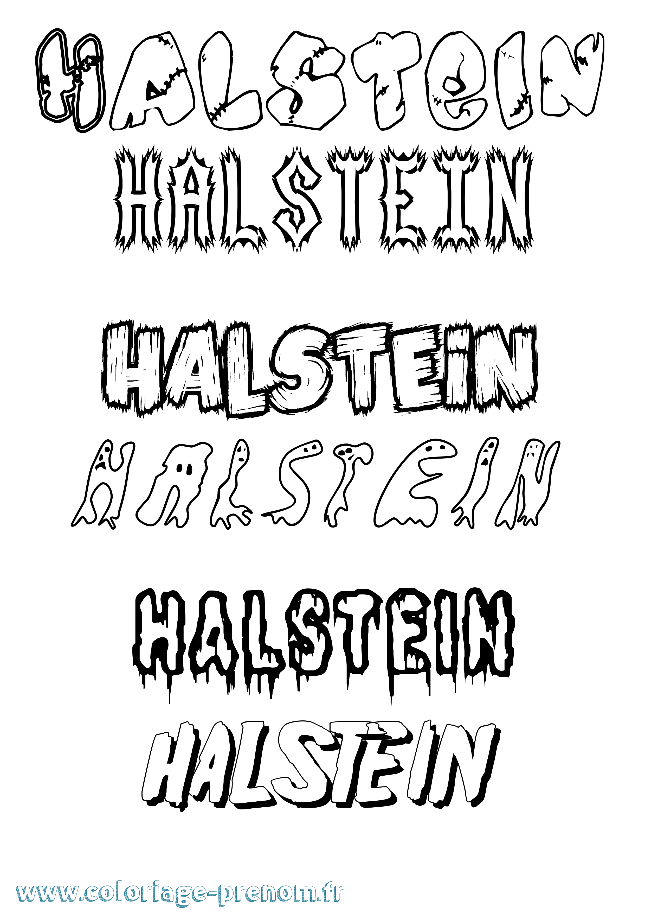 Coloriage Halstein Frisson Coloriage prénom Halstein Frisson