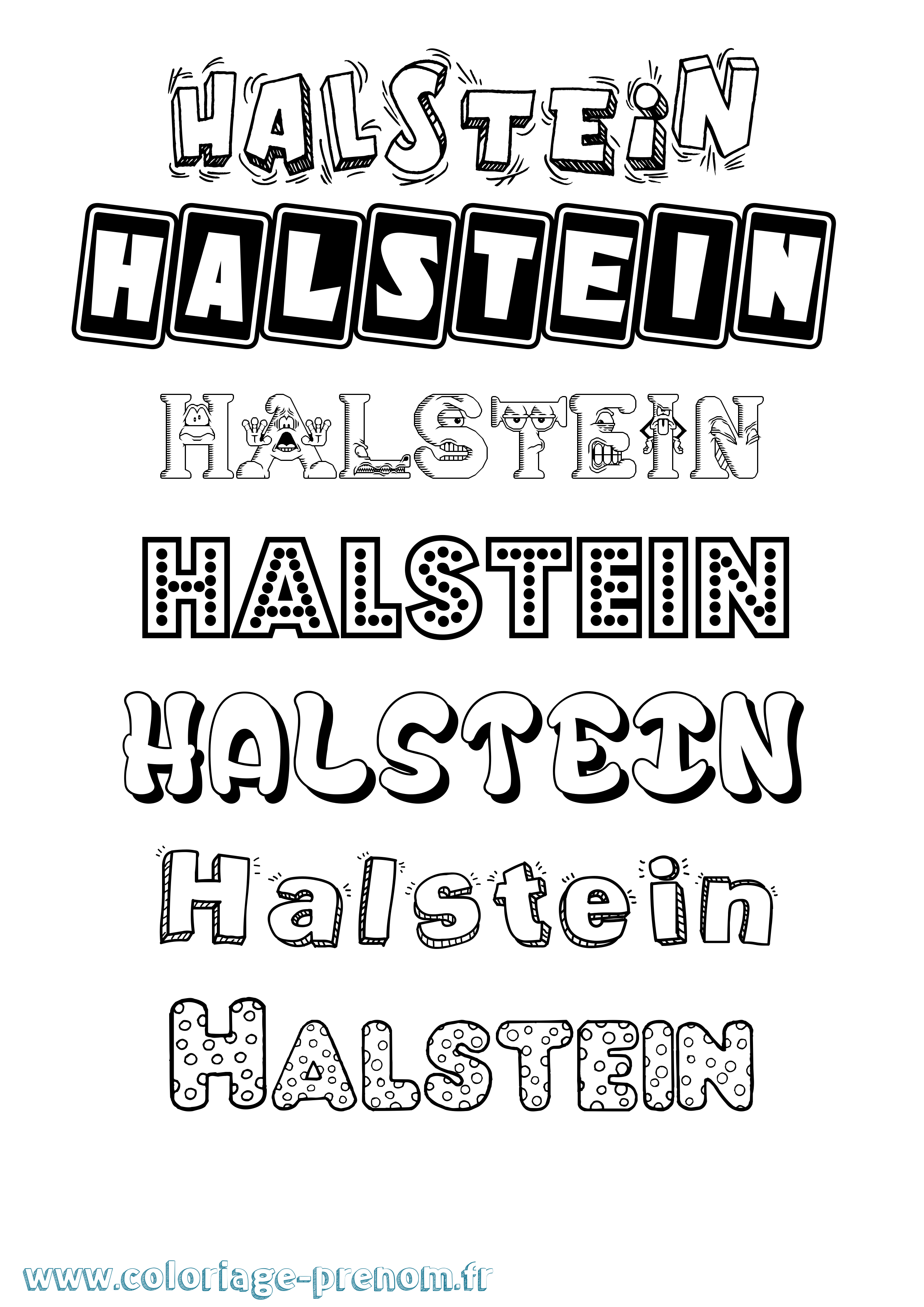Coloriage Halstein Fun Coloriage prénom Halstein Fun
