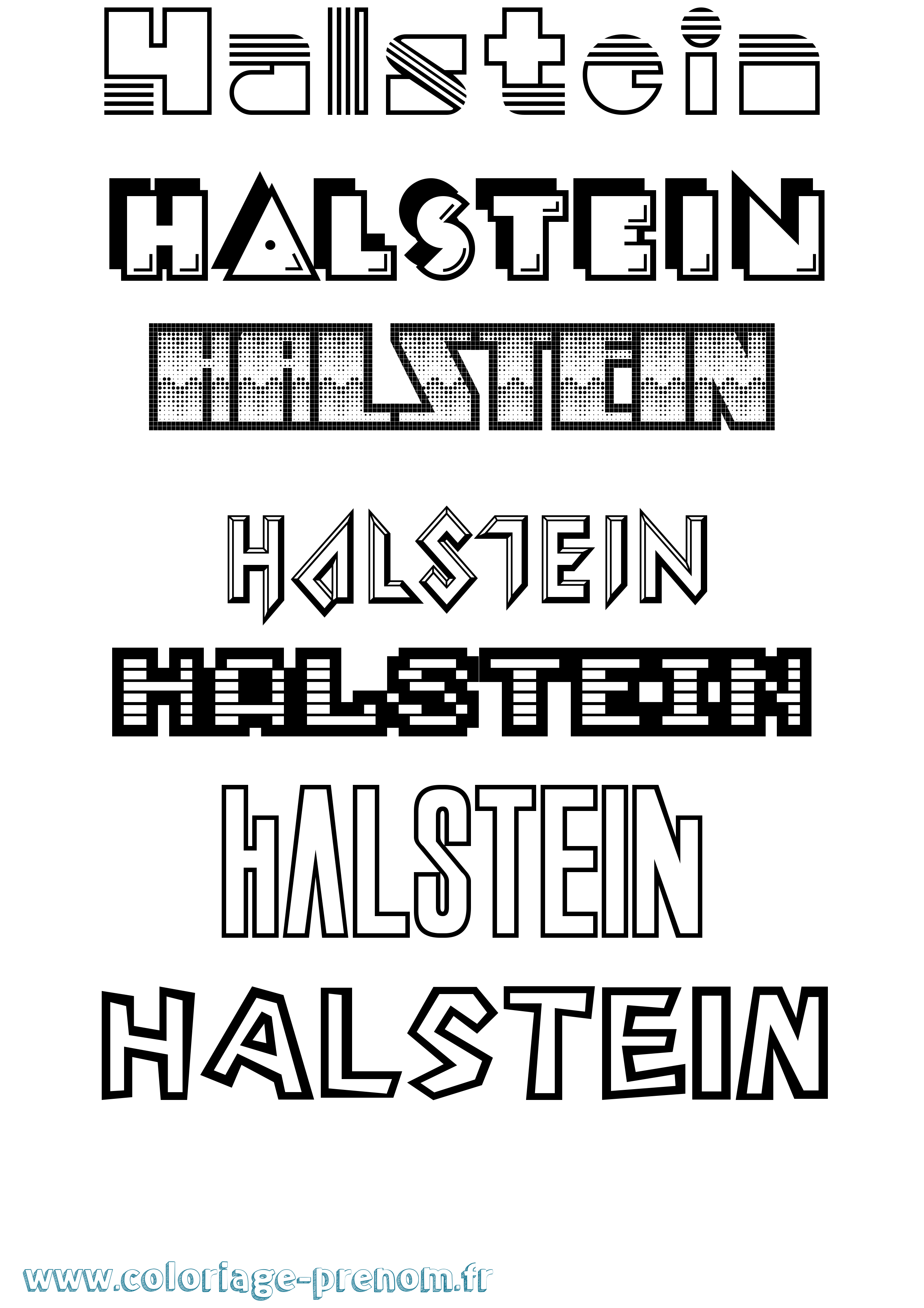 Coloriage prénom Halstein Jeux Vidéos