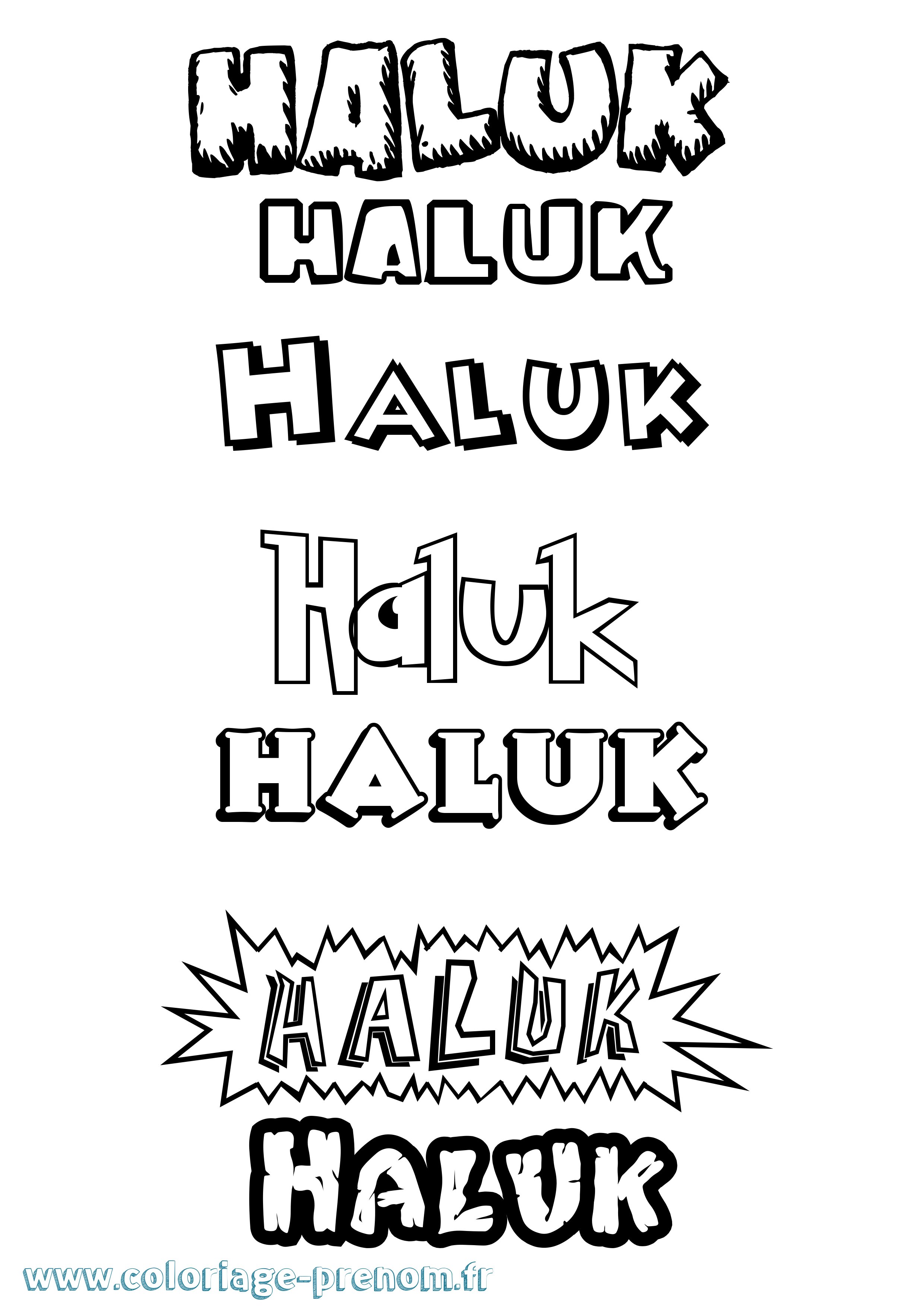 Coloriage prénom Haluk Dessin Animé