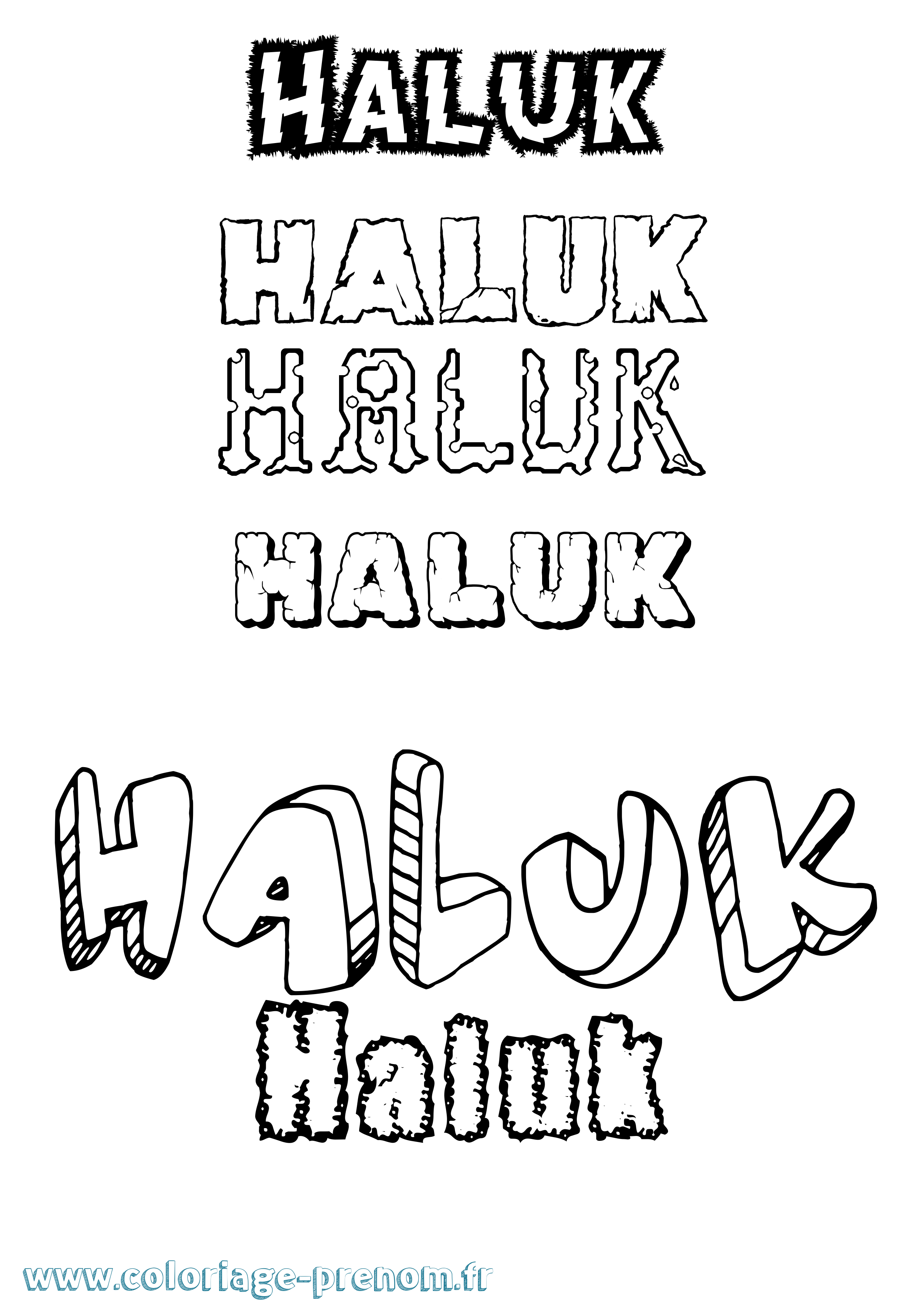 Coloriage prénom Haluk Destructuré