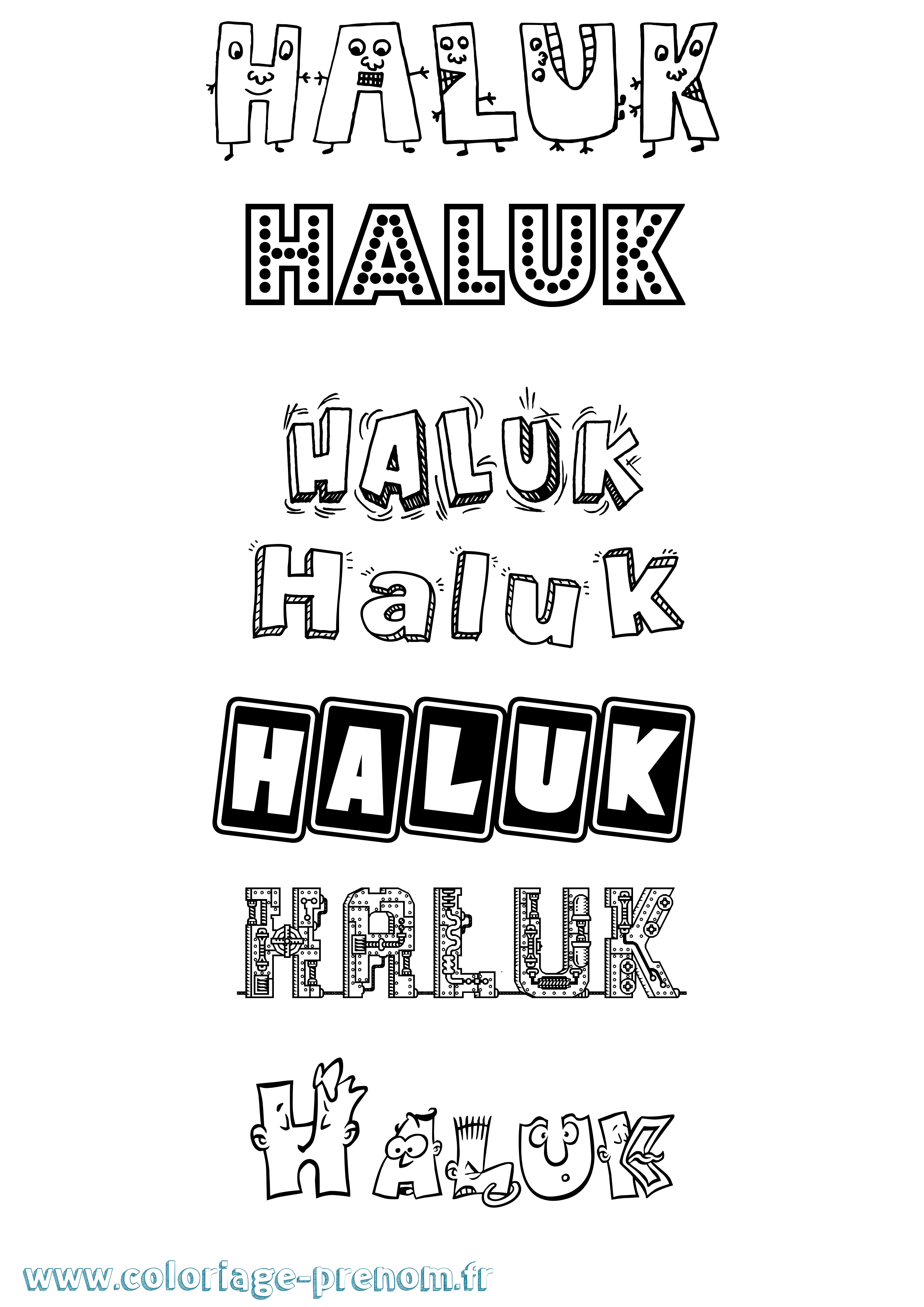 Coloriage prénom Haluk Fun