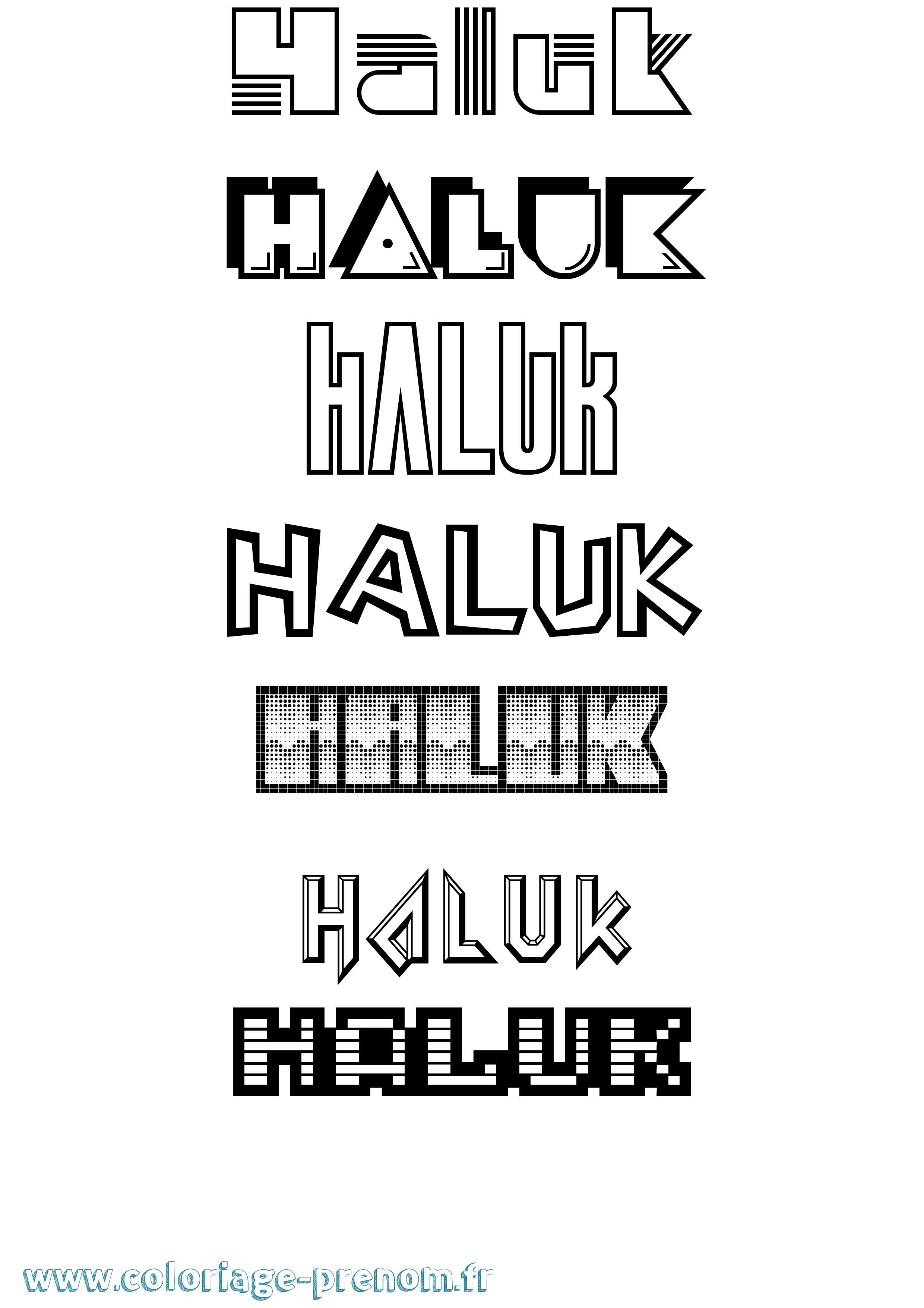Coloriage prénom Haluk Jeux Vidéos