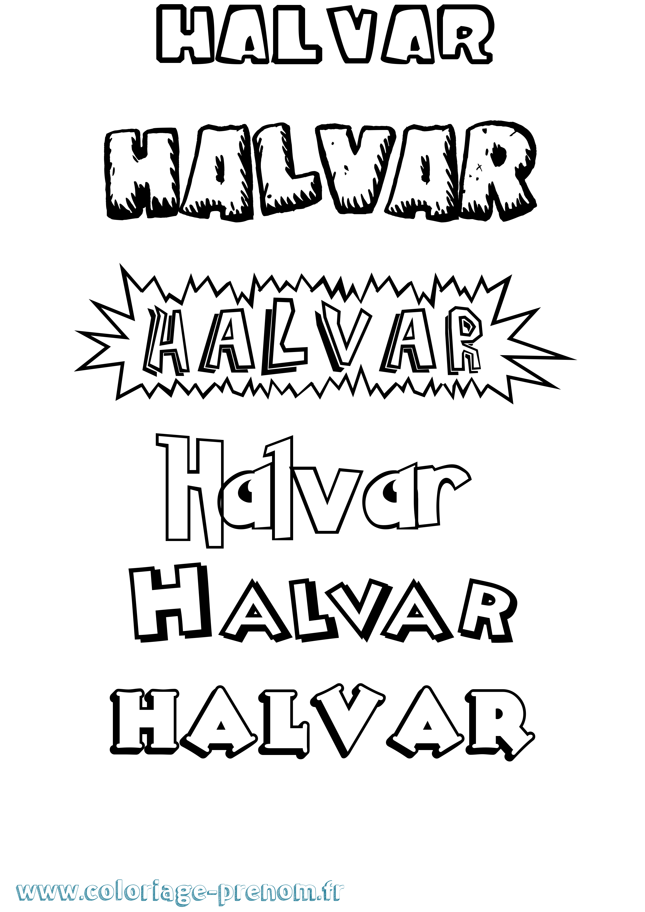 Coloriage prénom Halvar Dessin Animé