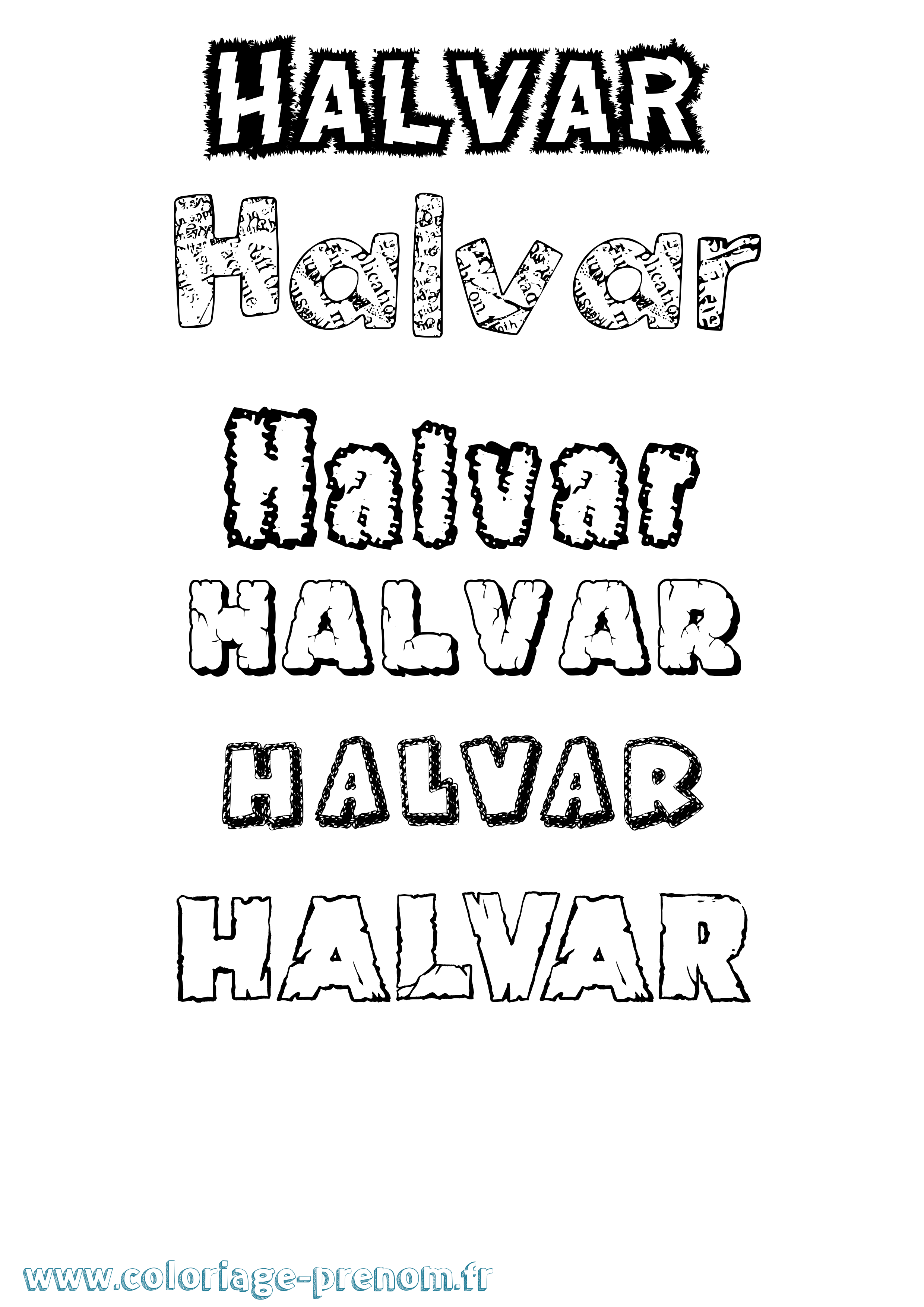 Coloriage prénom Halvar Destructuré