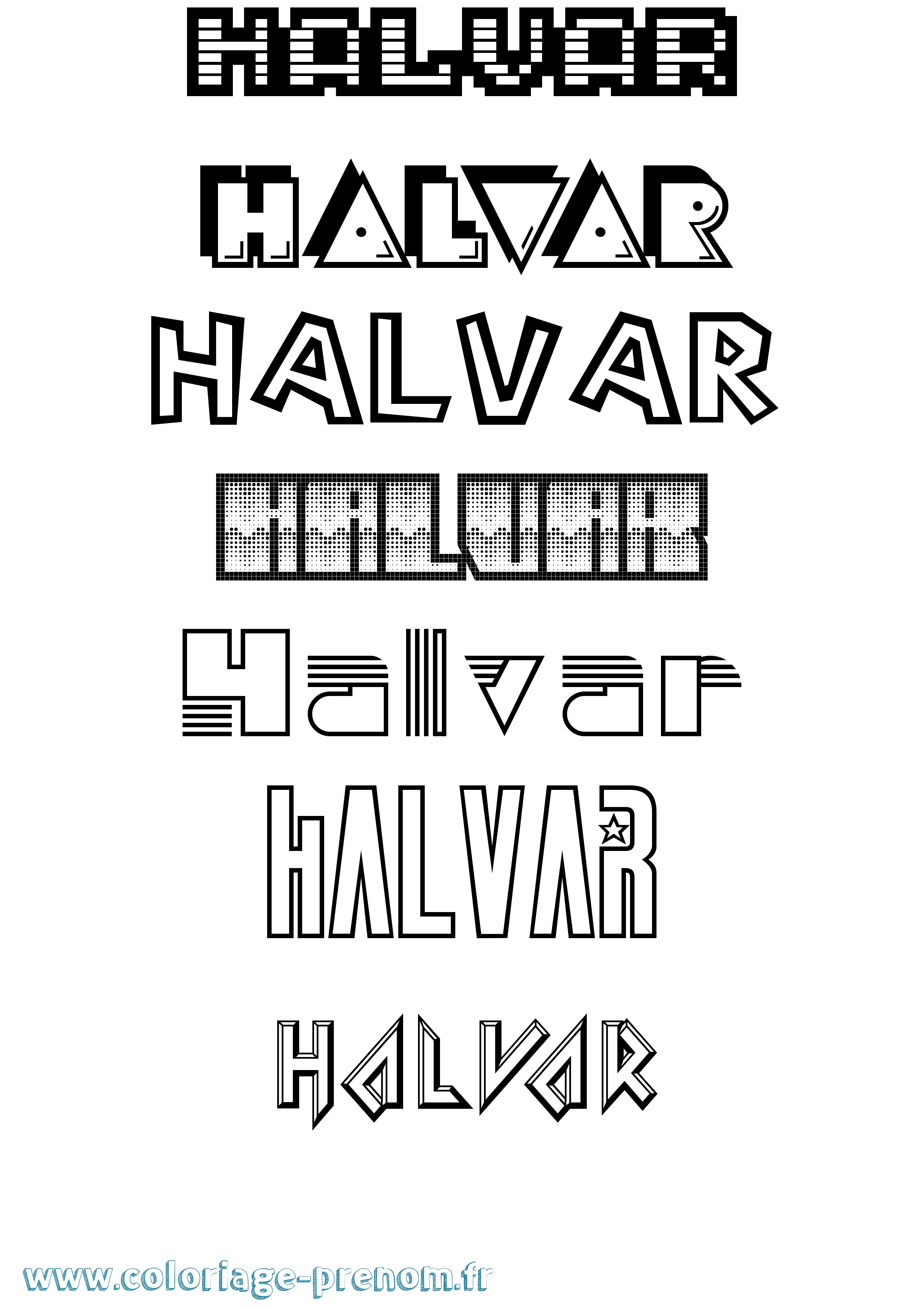 Coloriage prénom Halvar Jeux Vidéos