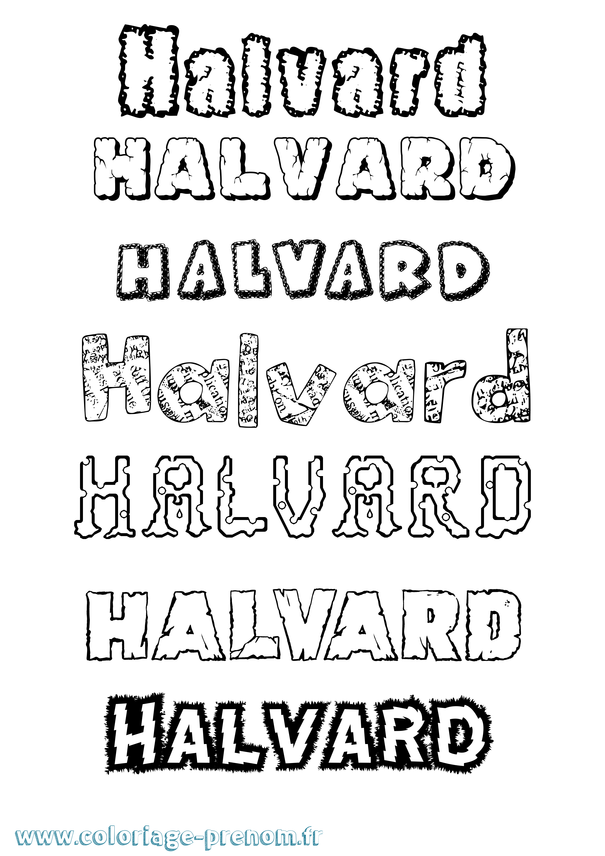 Coloriage prénom Halvard Destructuré