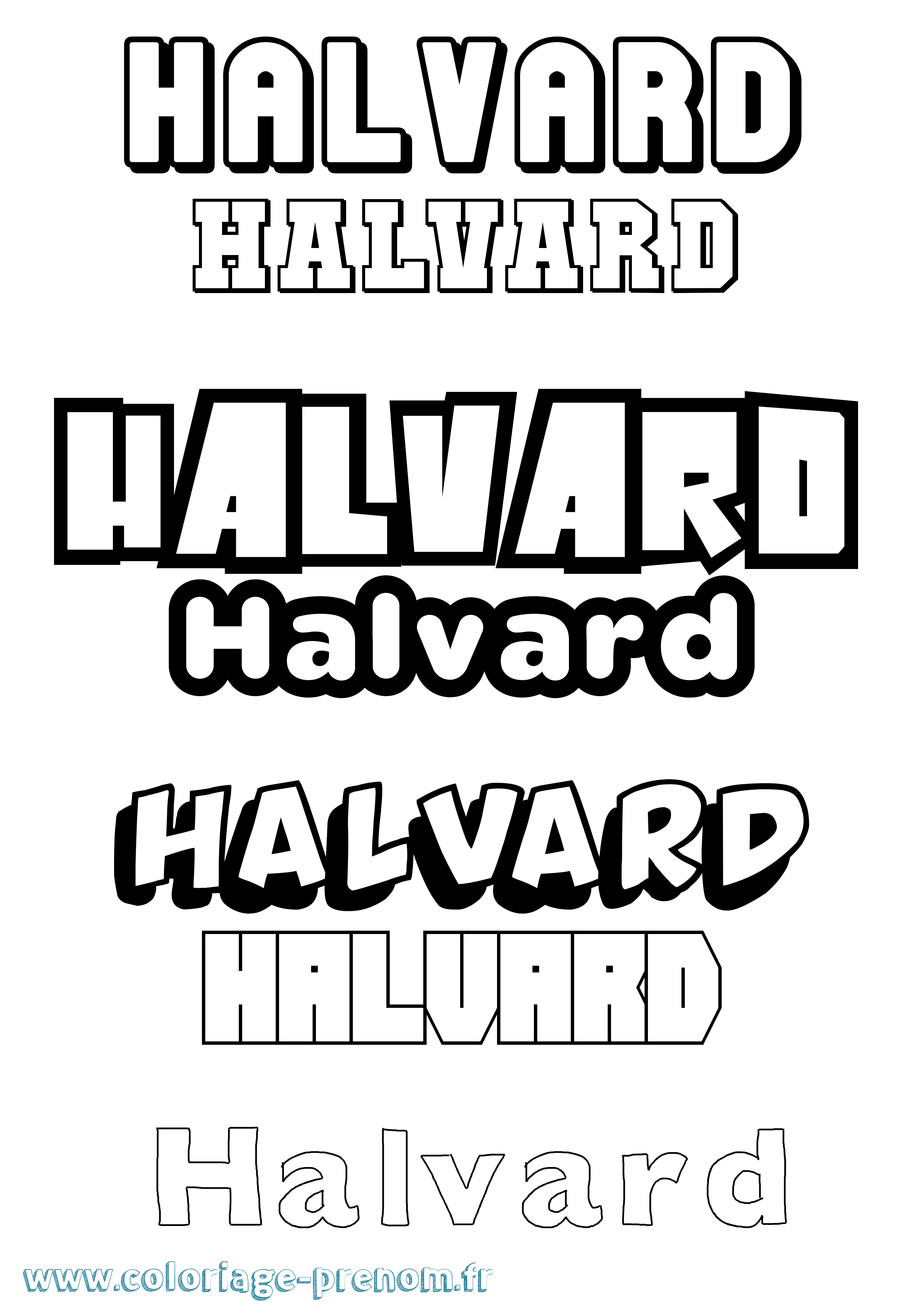 Coloriage prénom Halvard Simple