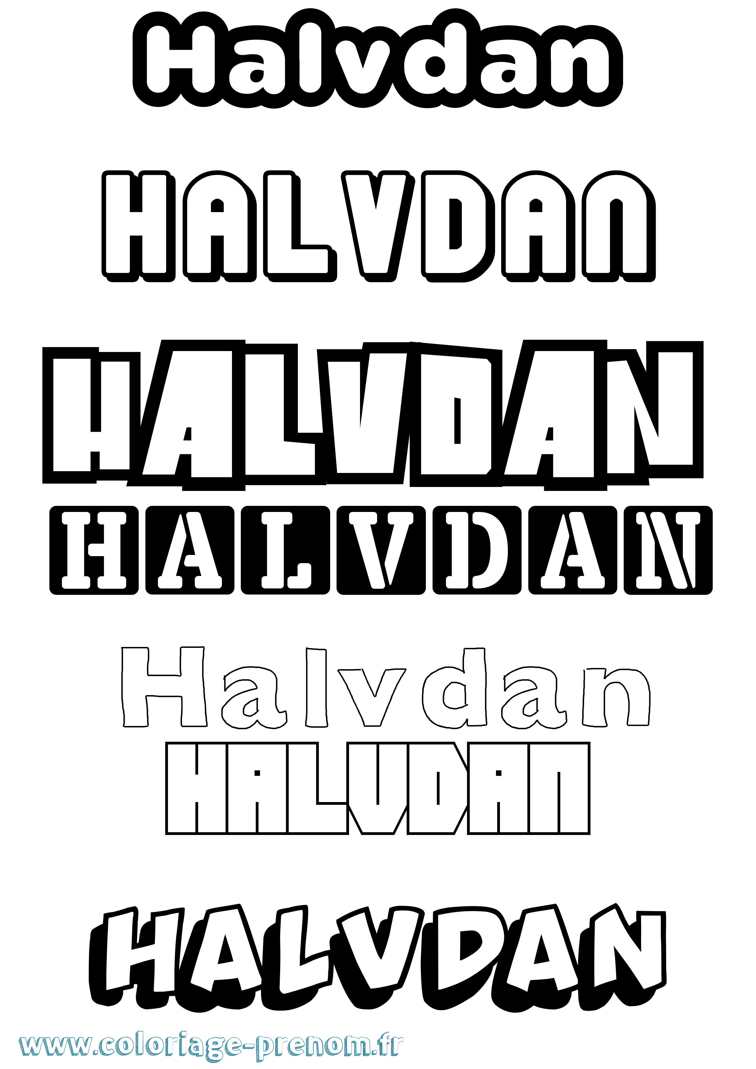 Coloriage prénom Halvdan Simple