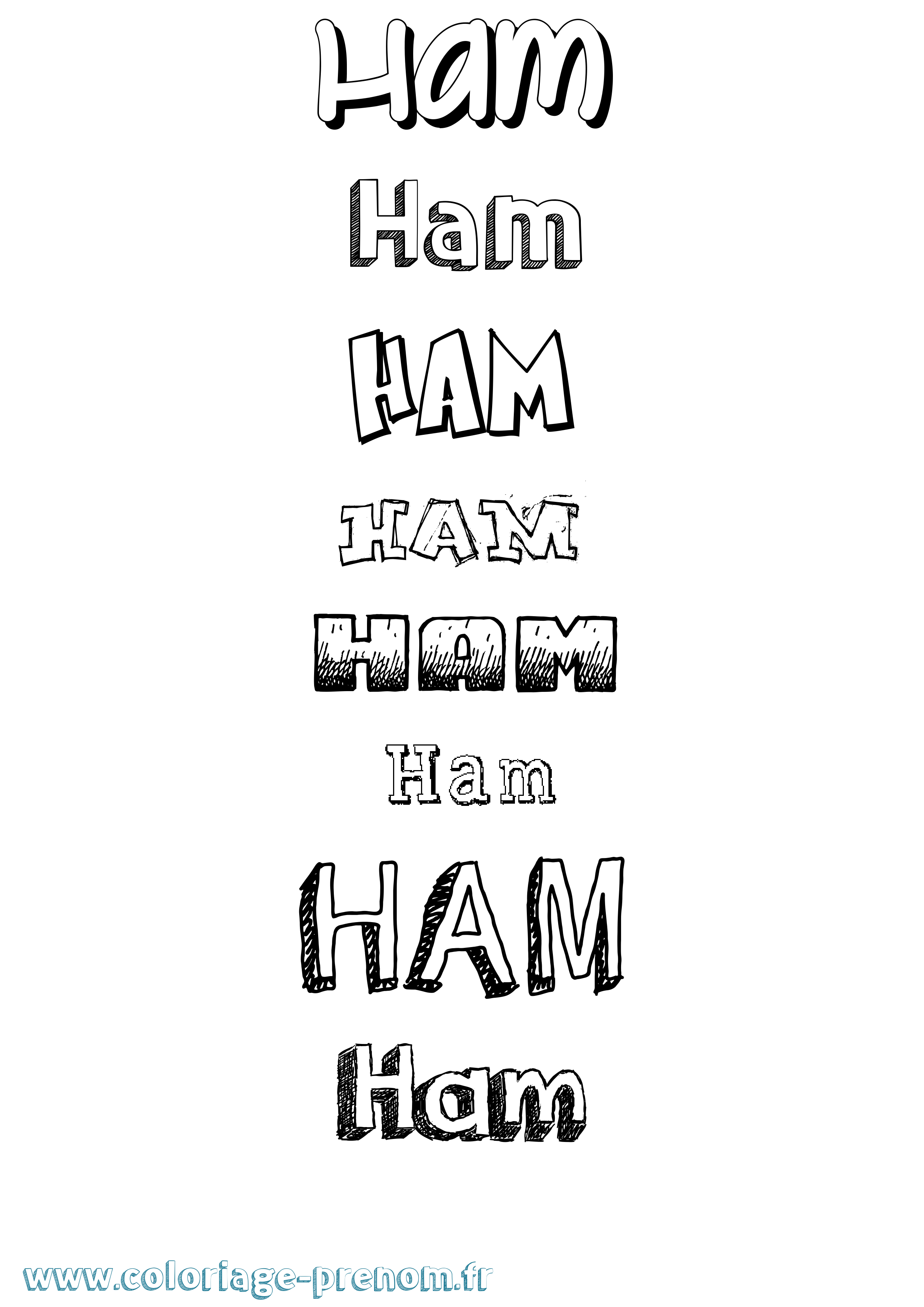 Coloriage prénom Ham Dessiné