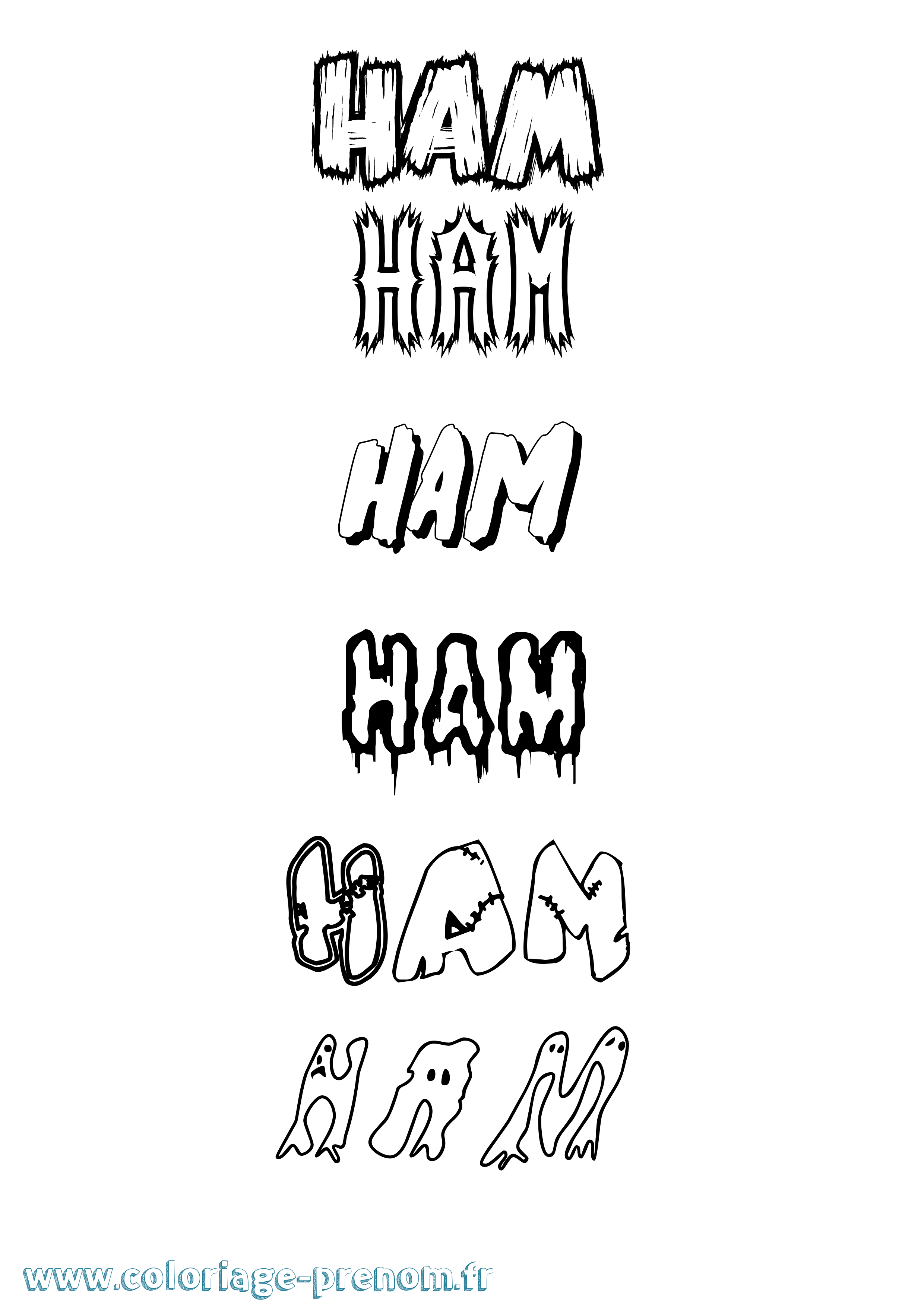 Coloriage Ham Frisson Coloriage prénom Ham Frisson