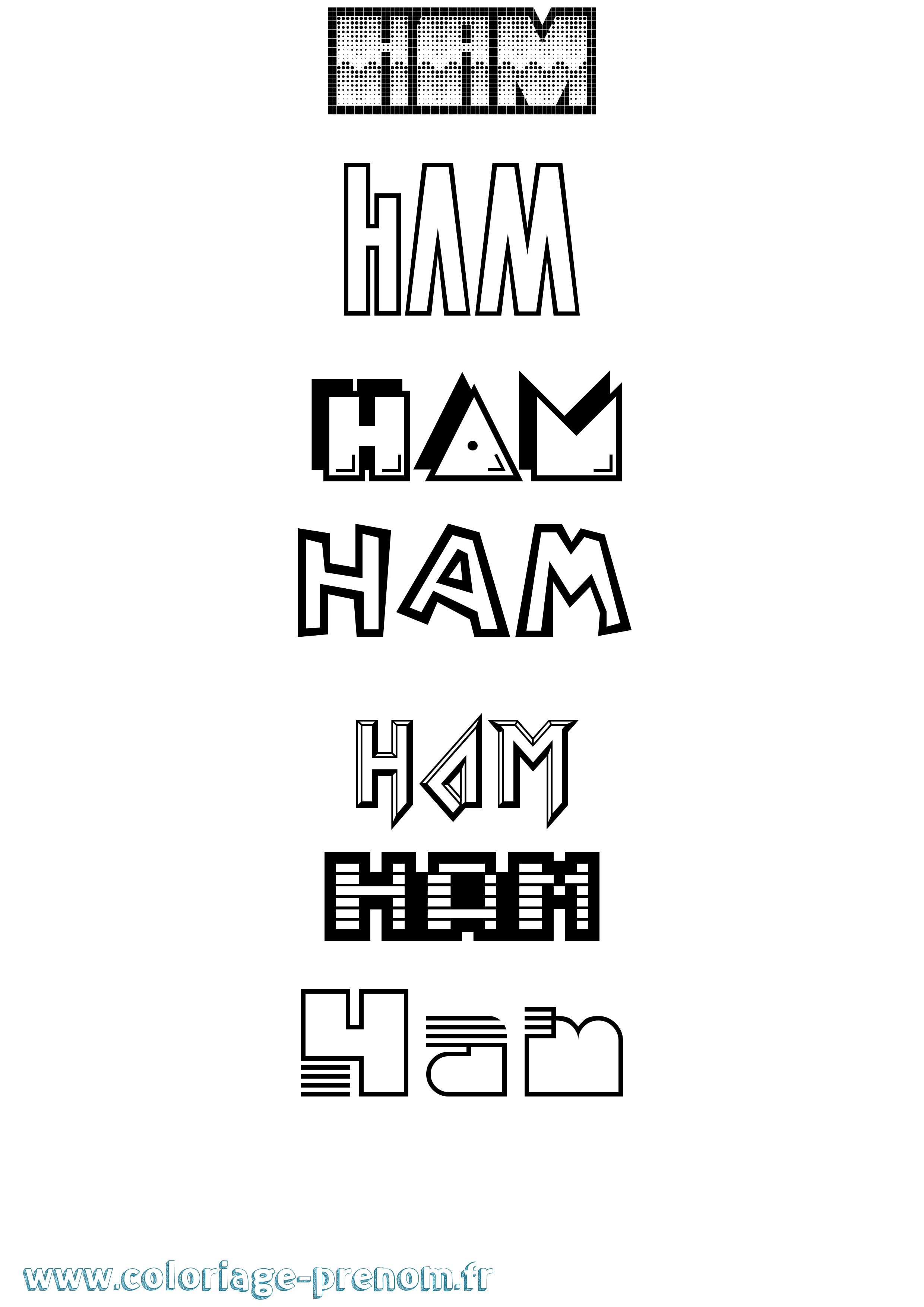 Coloriage Ham Jeux Vidéos Coloriage prénom Ham Jeux Vidéos