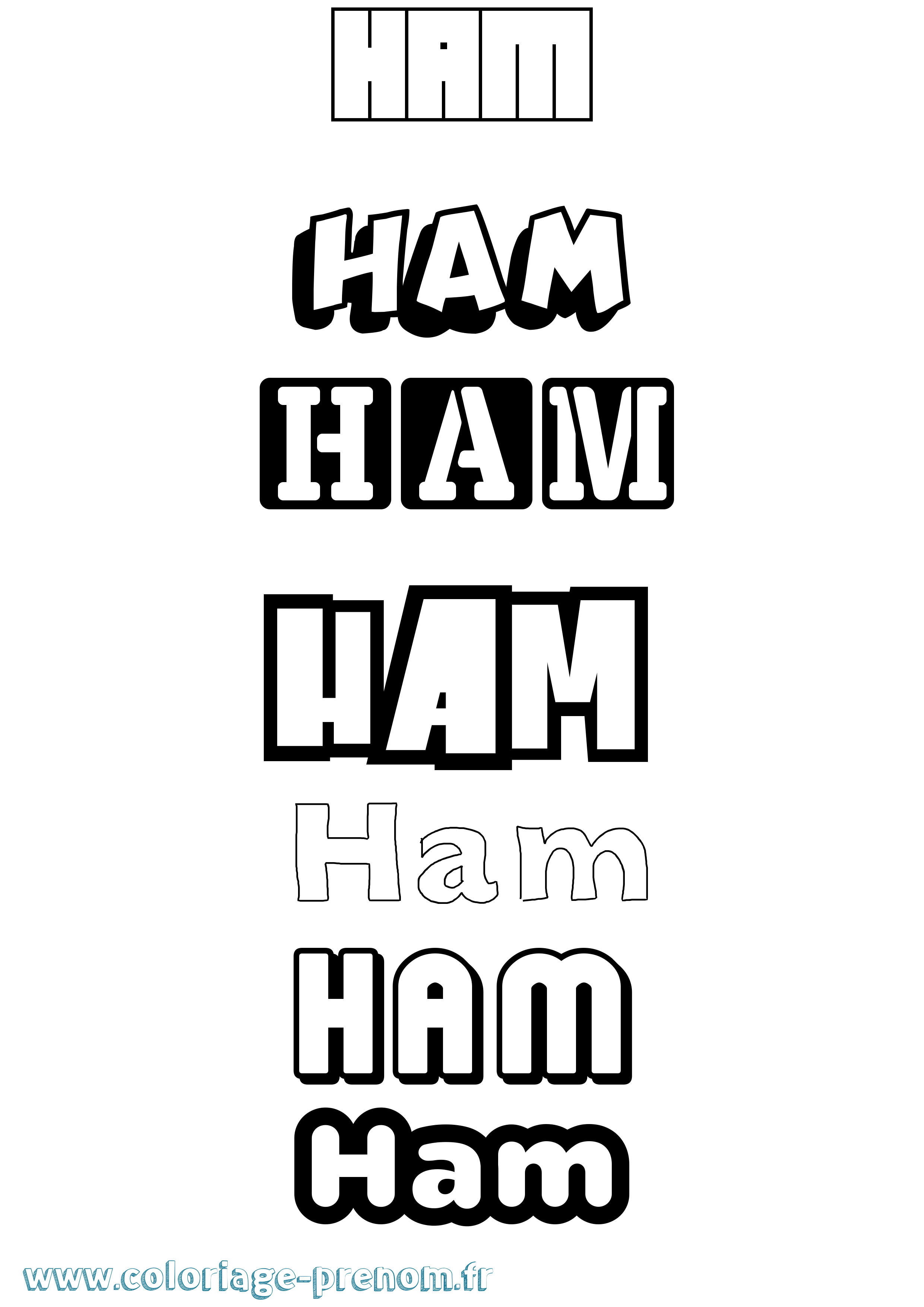 Coloriage Ham Simple Coloriage prénom Ham Simple