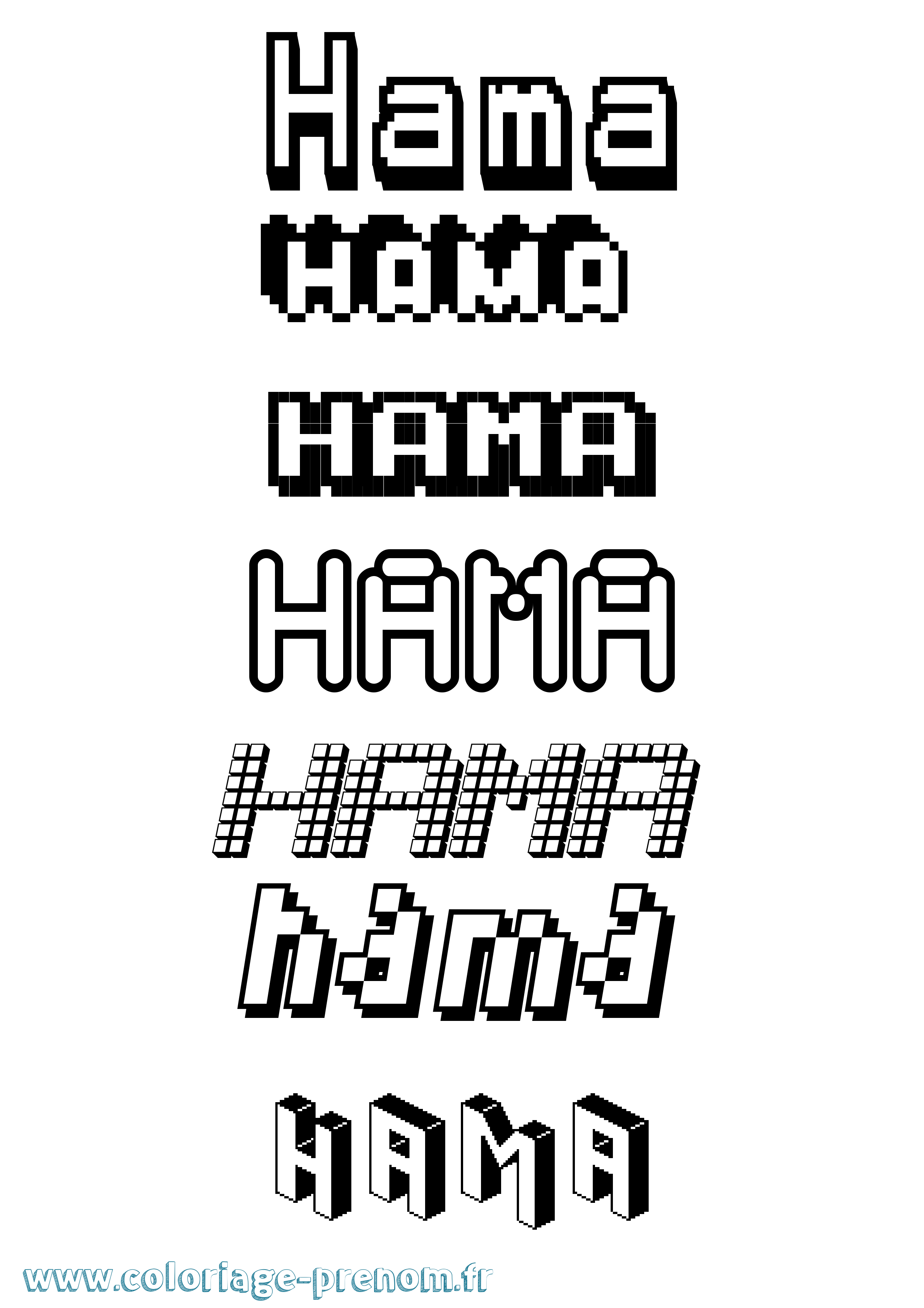 Coloriage prénom Hama Pixel