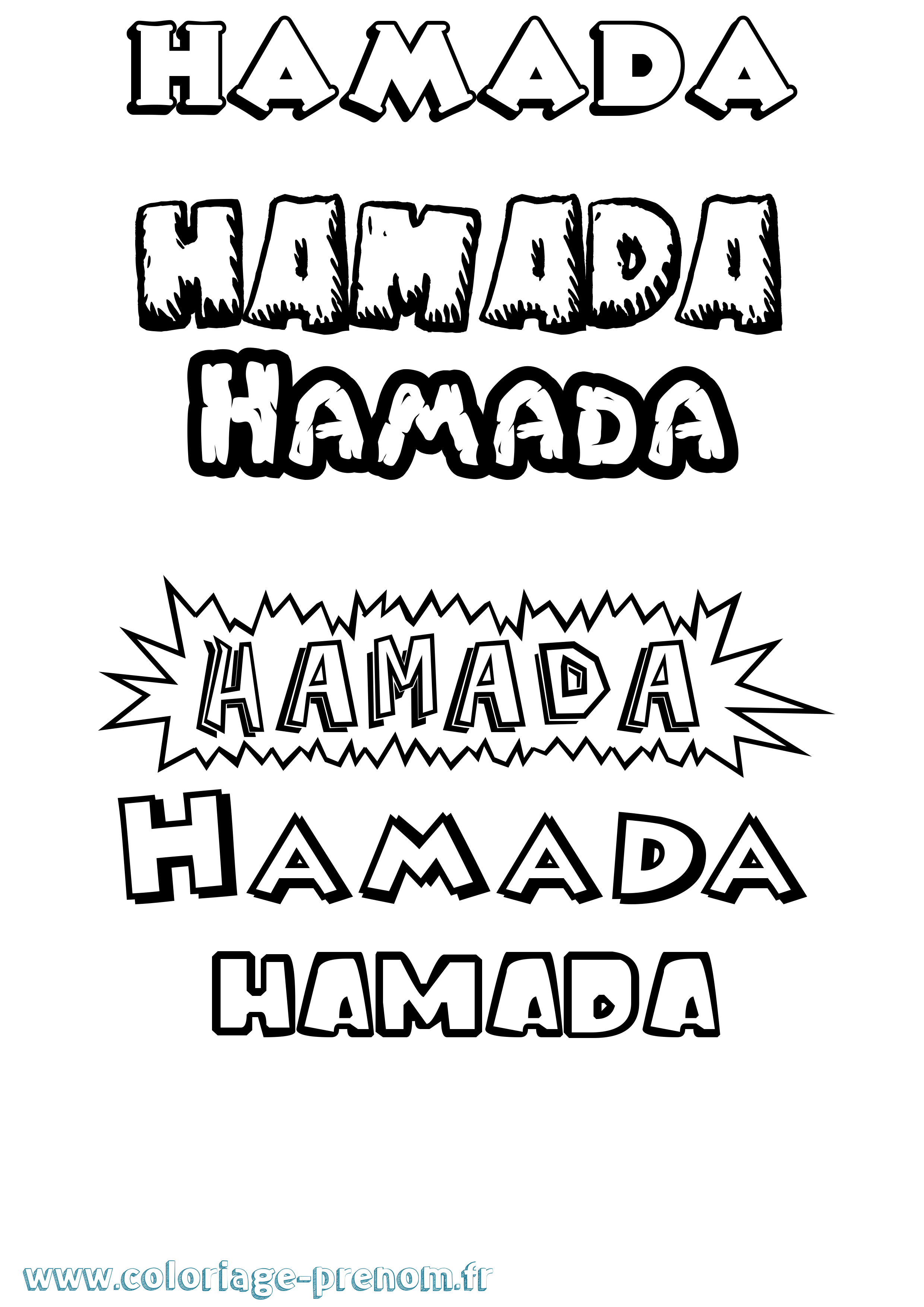 Coloriage prénom Hamada Dessin Animé