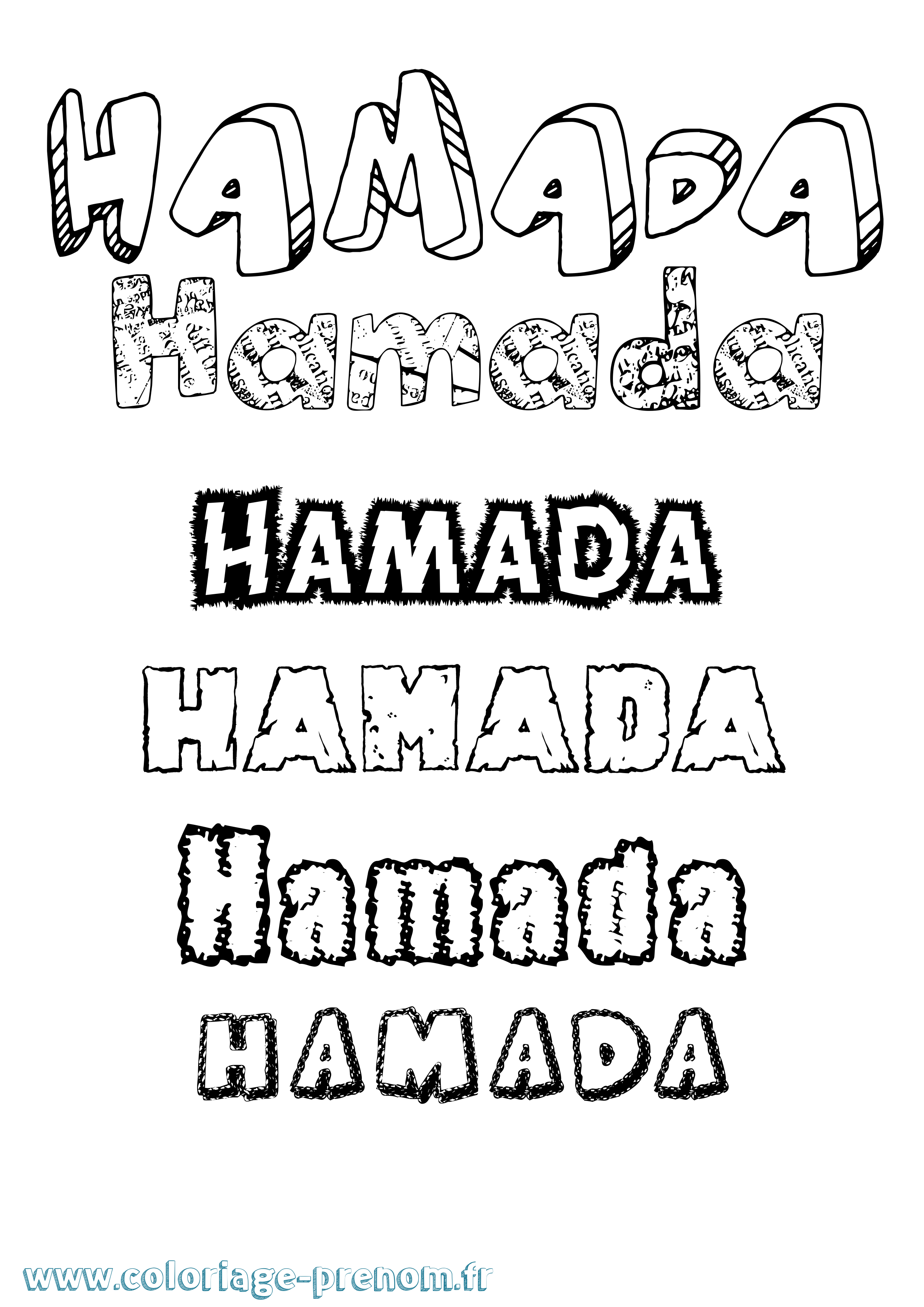 Coloriage Hamada Destructuré Coloriage prénom Hamada Destructuré