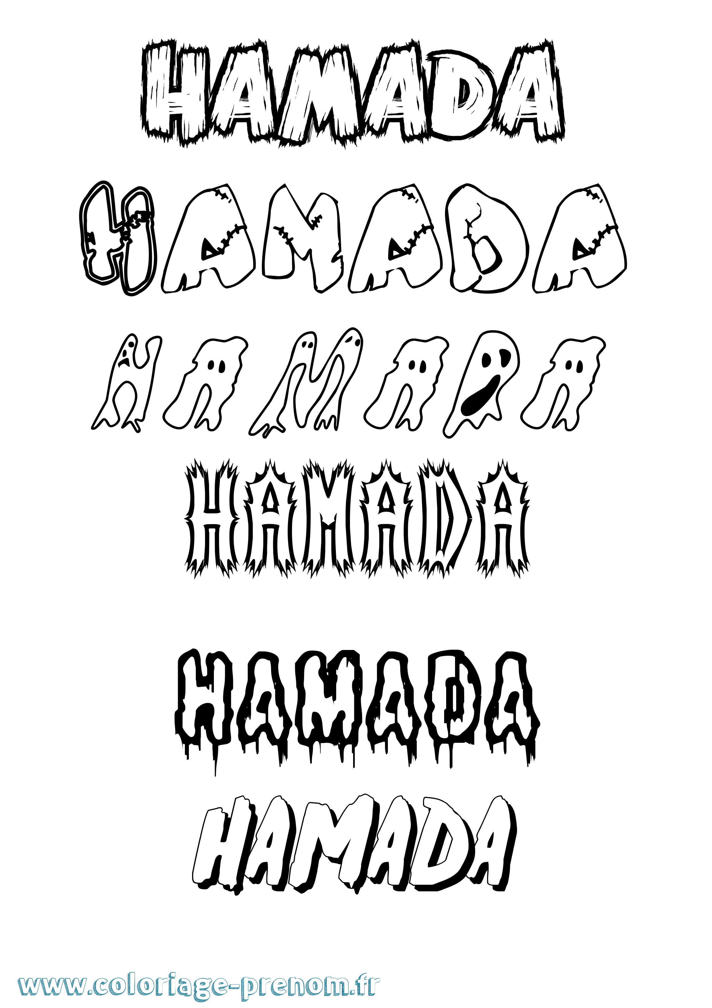 Coloriage prénom Hamada Frisson