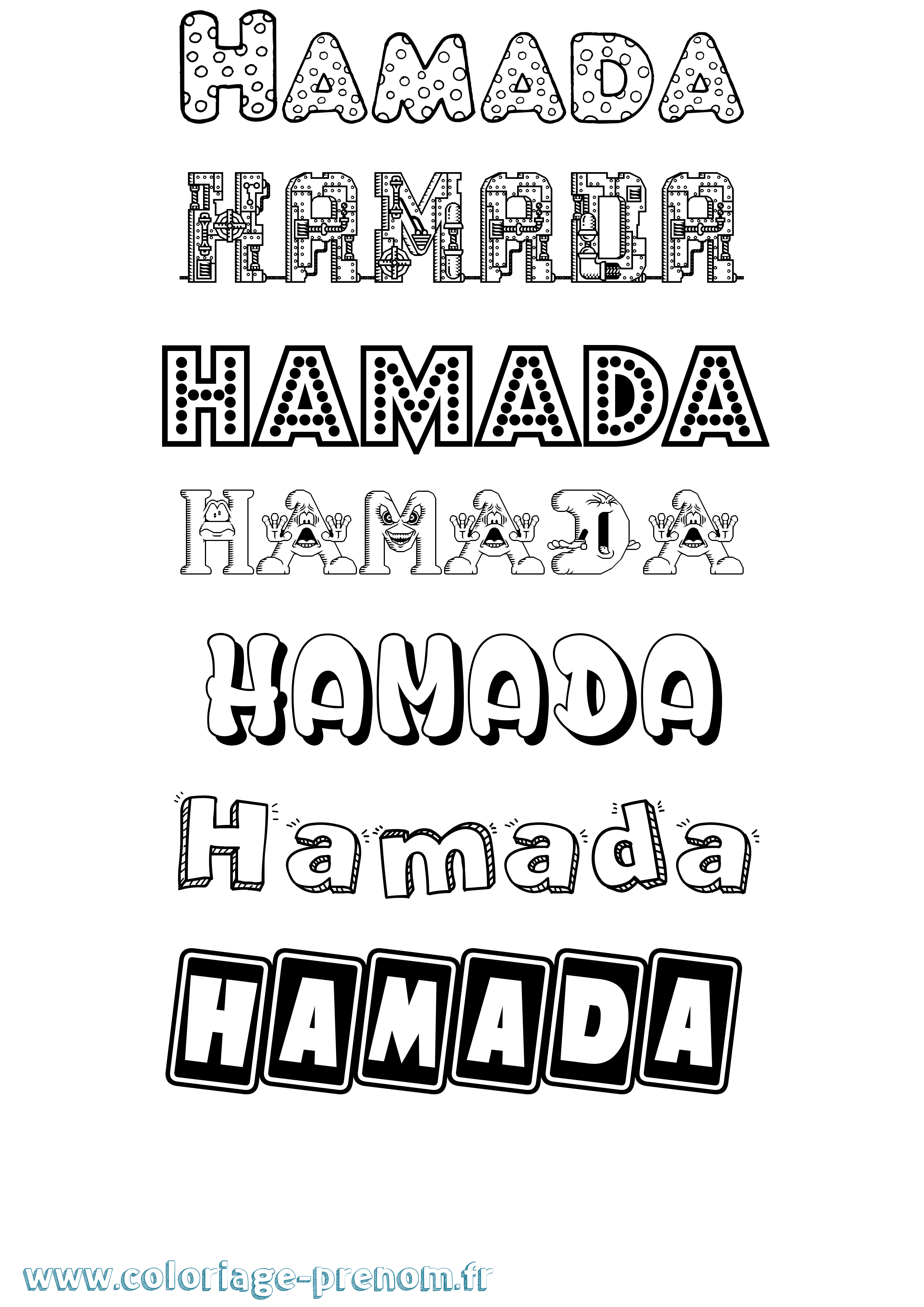 Coloriage Hamada Fun Coloriage prénom Hamada Fun