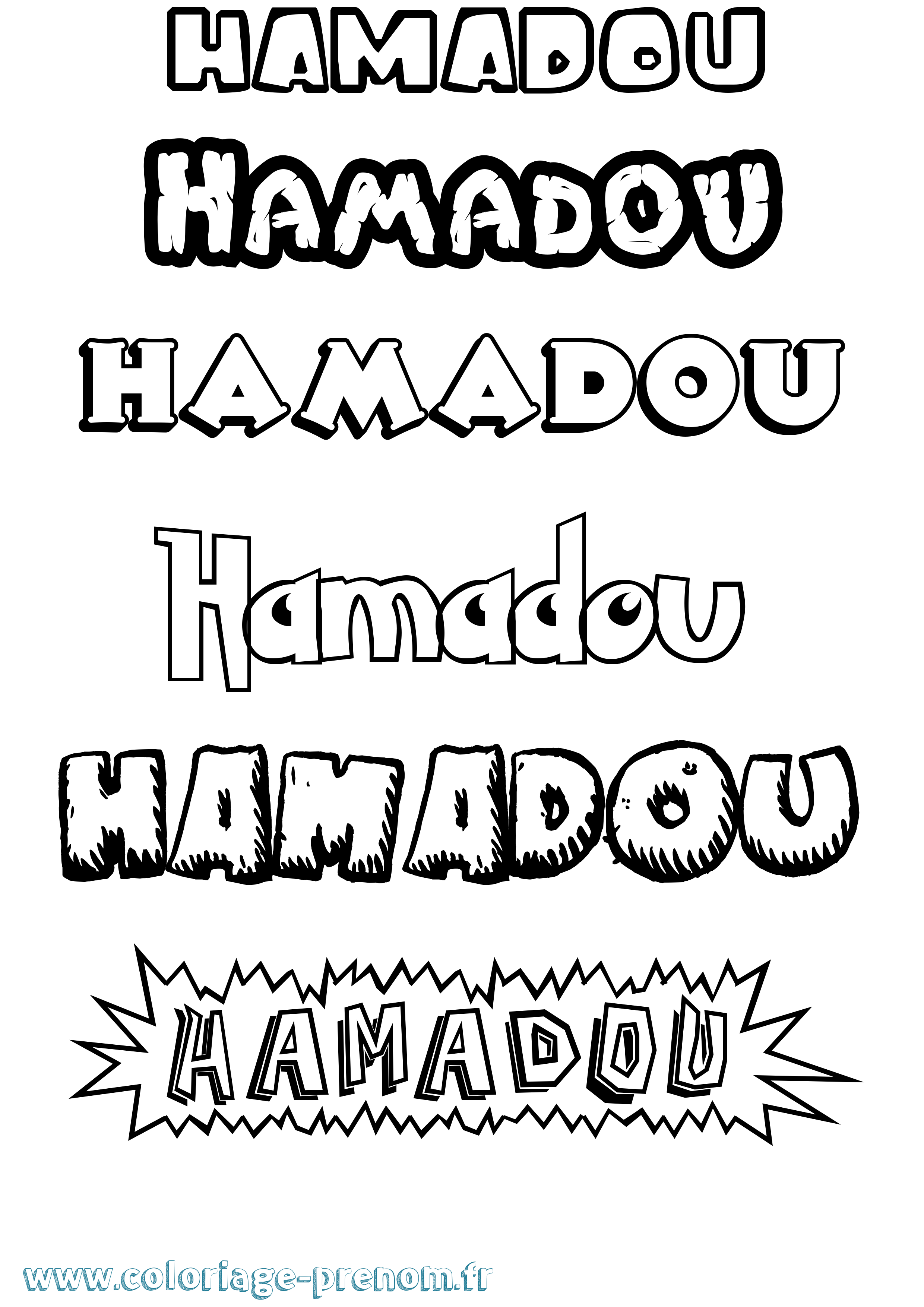 Coloriage prénom Hamadou Dessin Animé