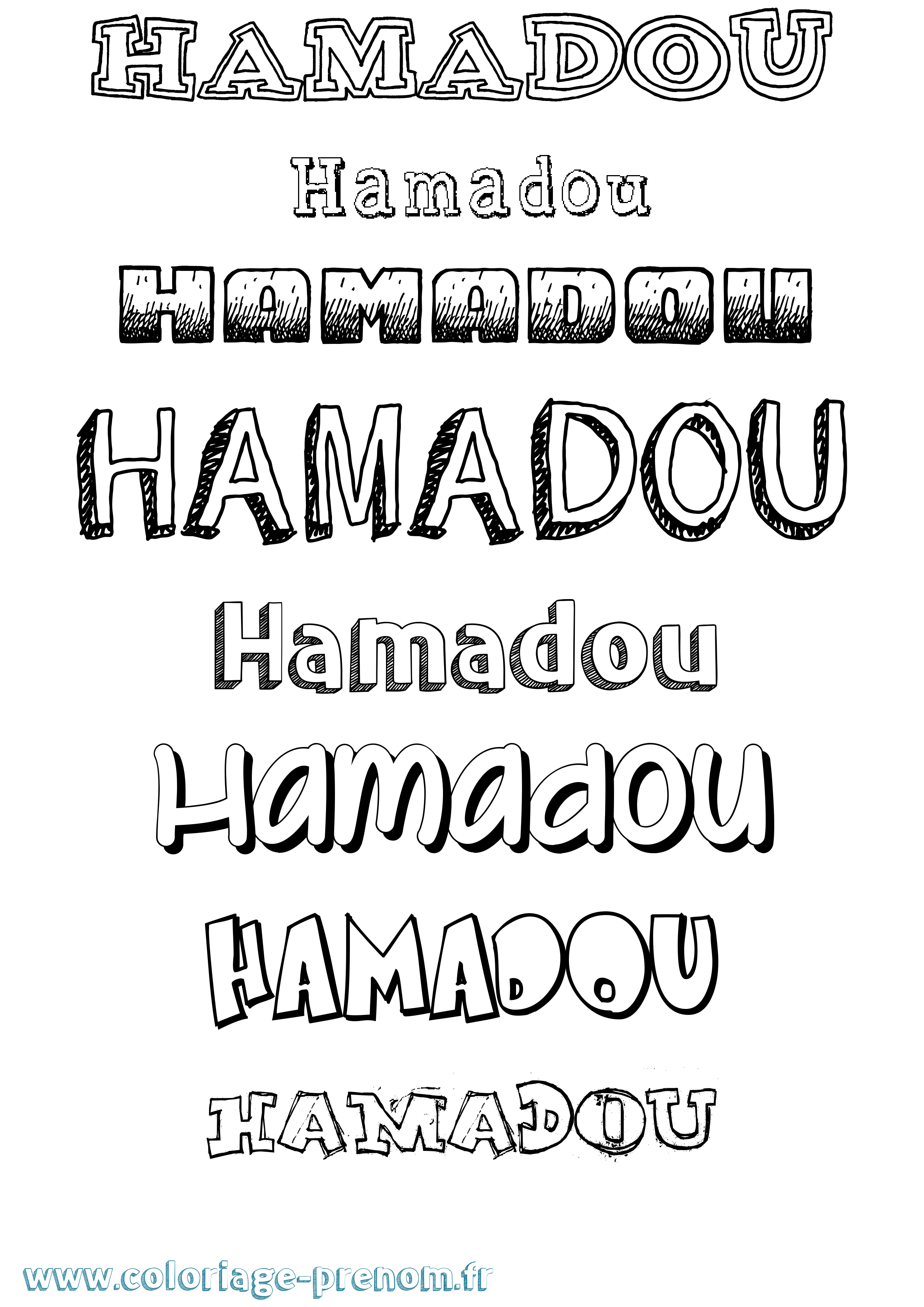Coloriage prénom Hamadou Dessiné