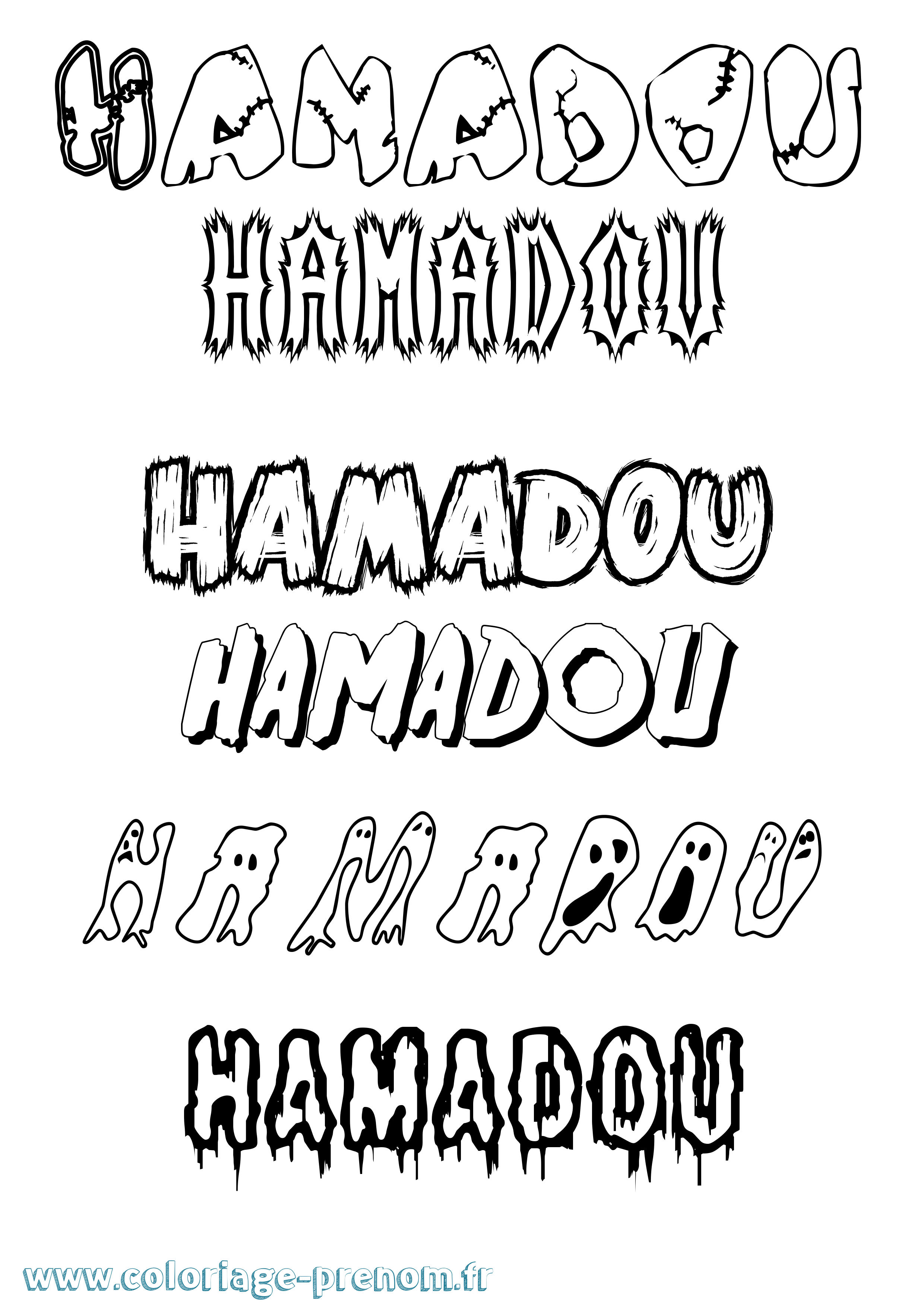 Coloriage prénom Hamadou Frisson