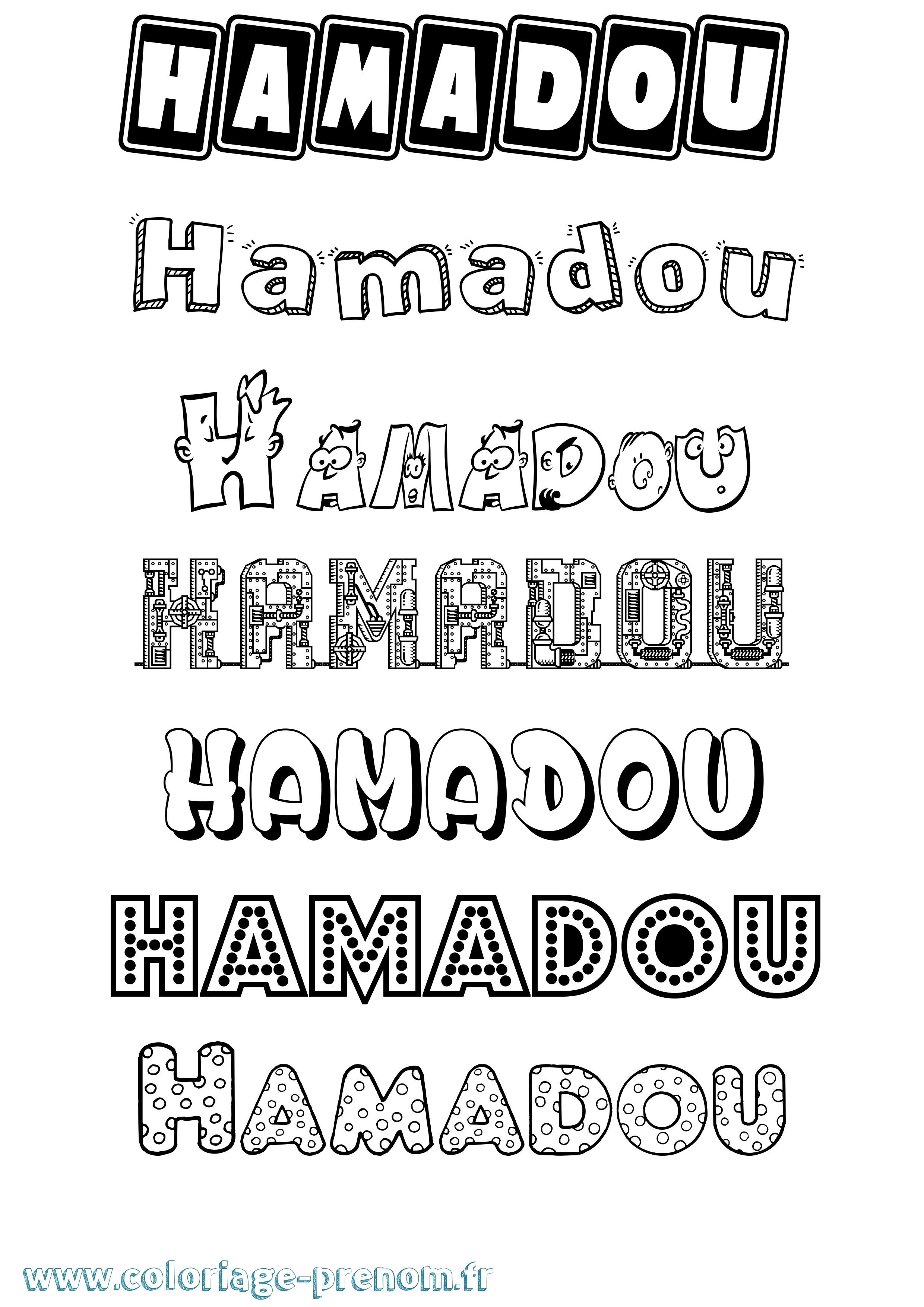 Coloriage prénom Hamadou Fun
