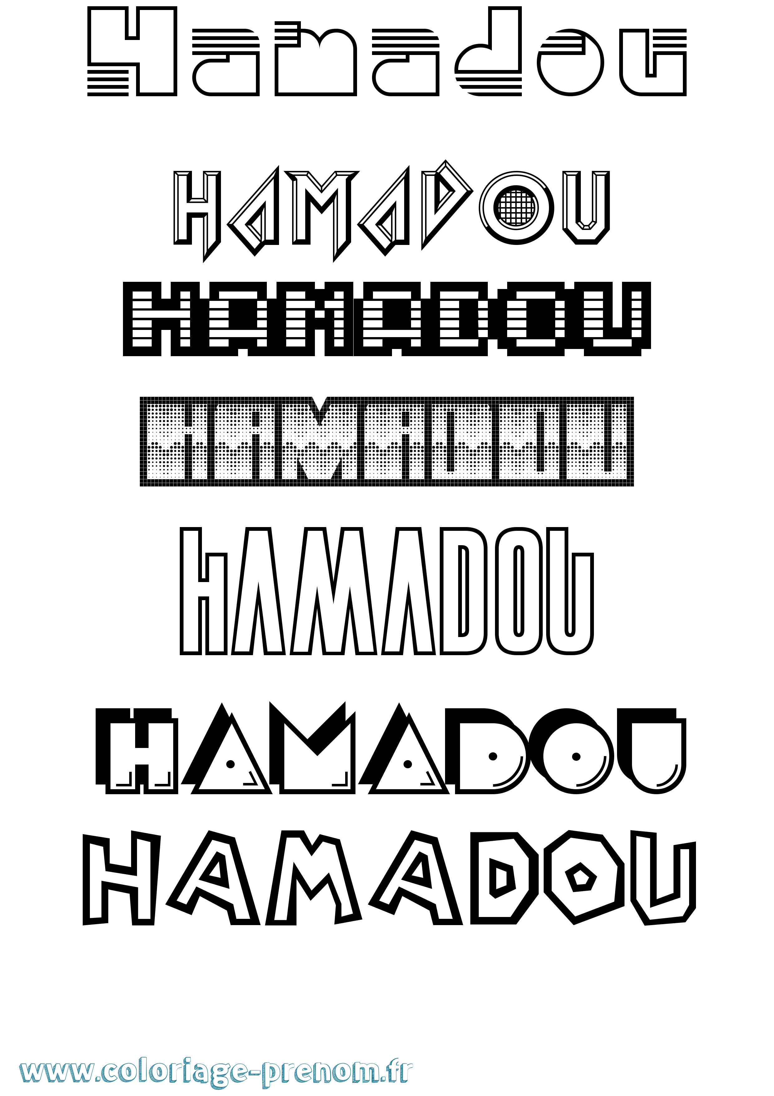Coloriage prénom Hamadou Jeux Vidéos