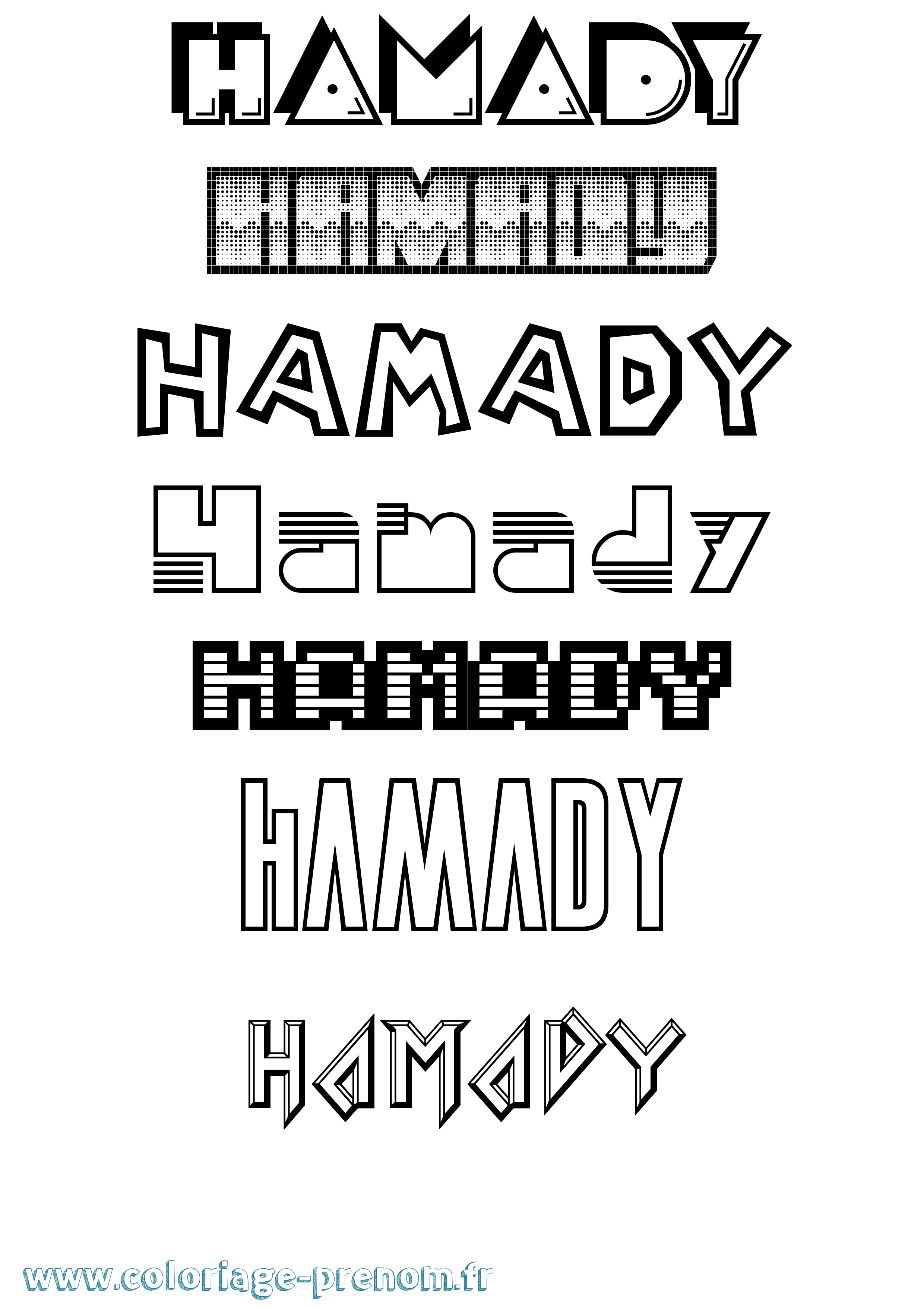 Coloriage Hamady Jeux Vidéos Coloriage prénom Hamady Jeux Vidéos